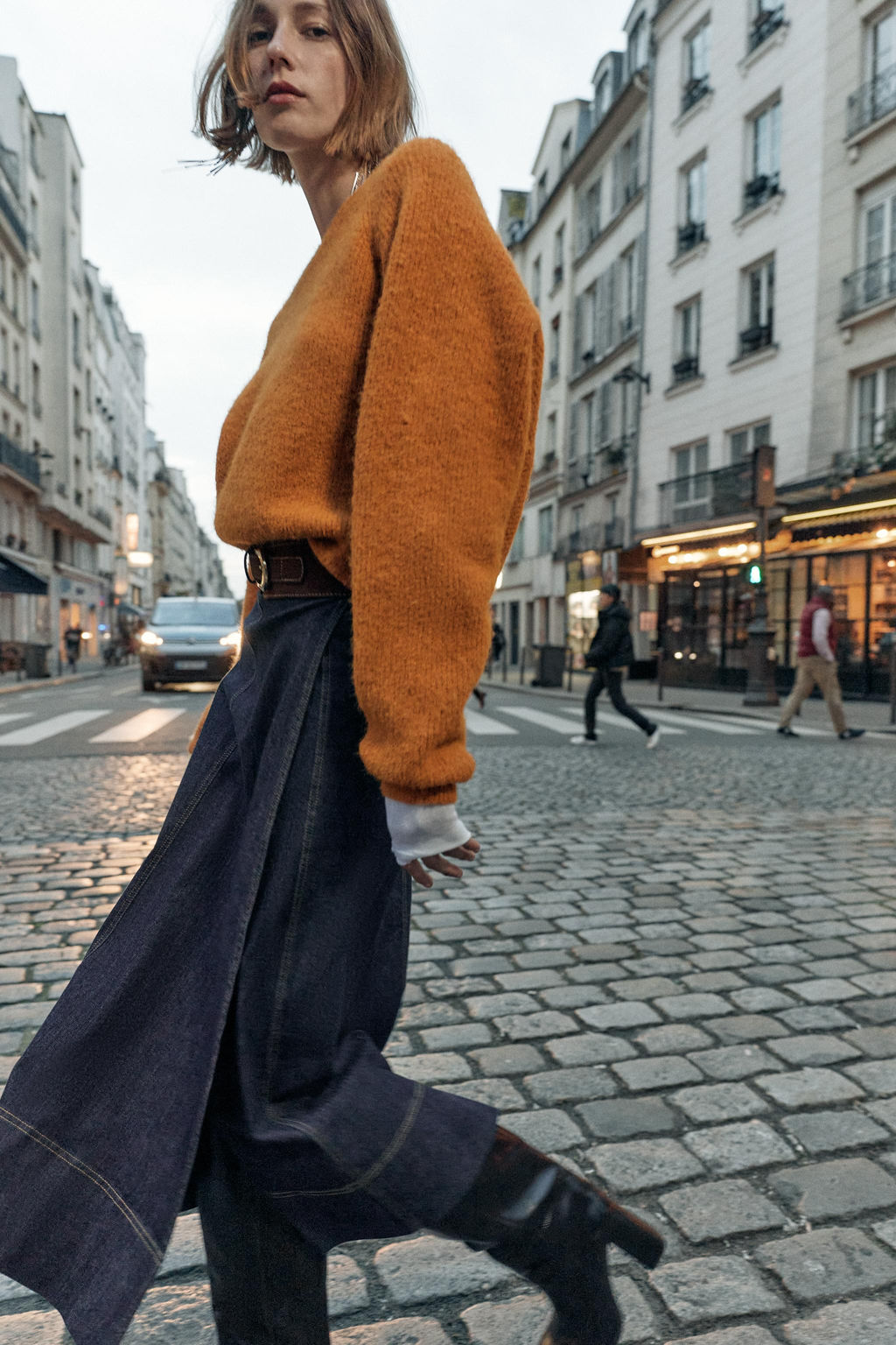 Z1975 MIDI DENIM WRAP SKIRT WITH BELT - Zara фото 3