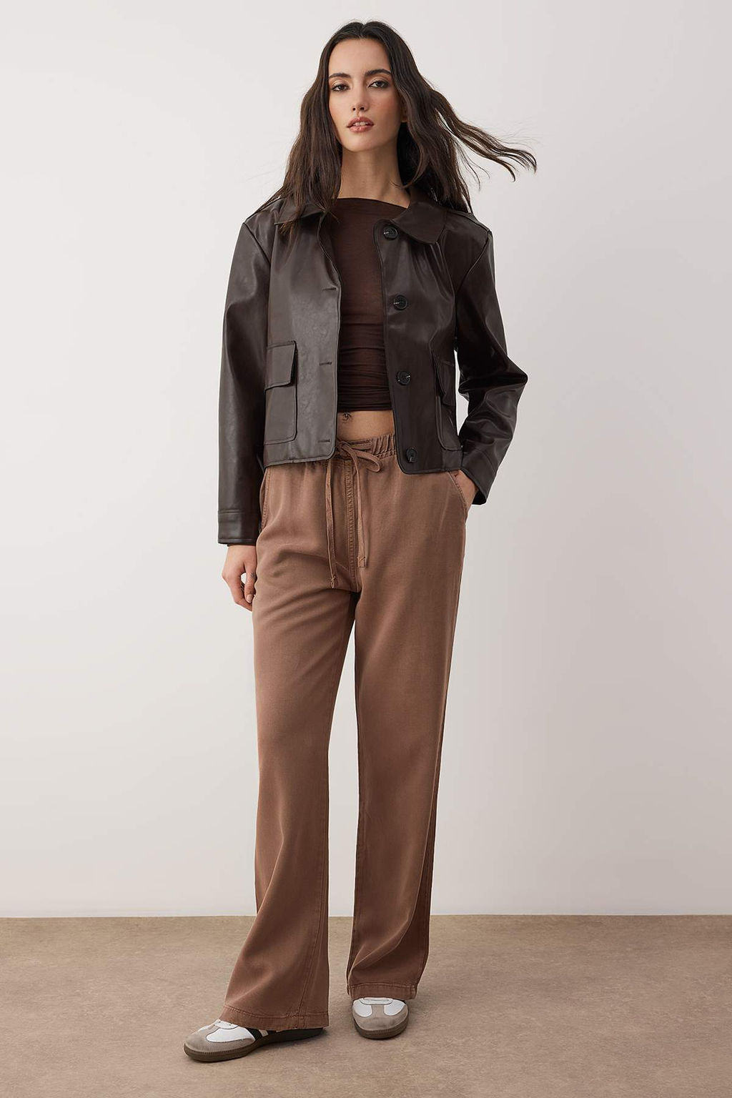 Bej More Sustainable %100 Tencel Beli Lastikli Yuksek Bel Jeans TWOSS24JE00203 - Trendyolmilla фото 11