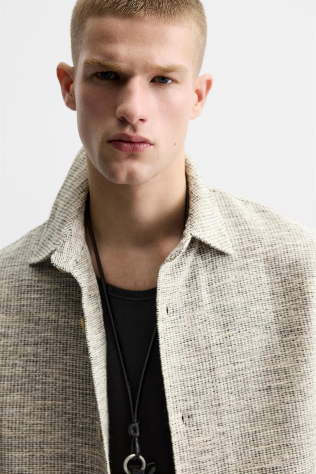 CONTRAST TEXTURED OVERSHIRT - Zara фото 6