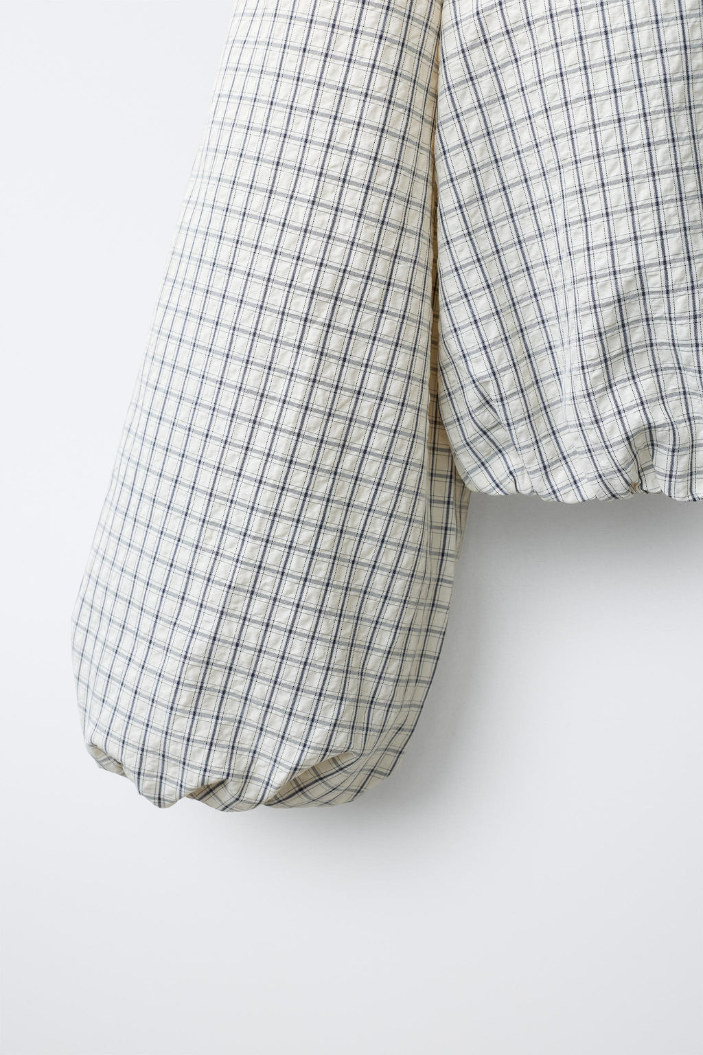 CAMISA GLOBO CUADROS / Crudo / Negro - Zara фото 7