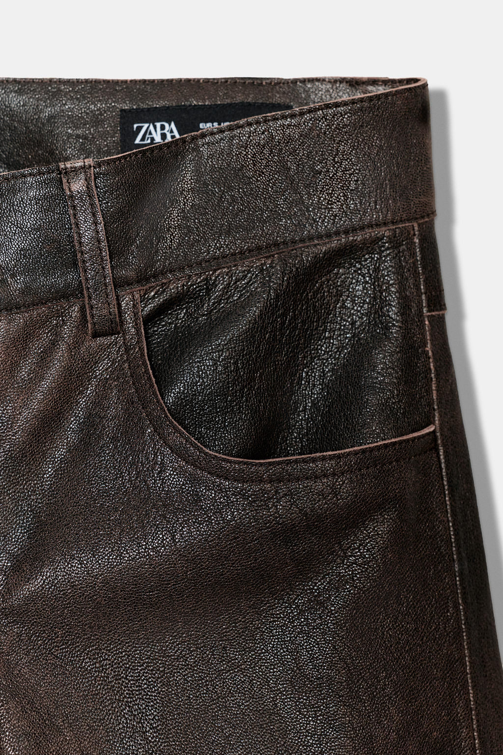 ZW COLLECTION LIMITED EDITION LEATHER TROUSERS - Zara фото 5