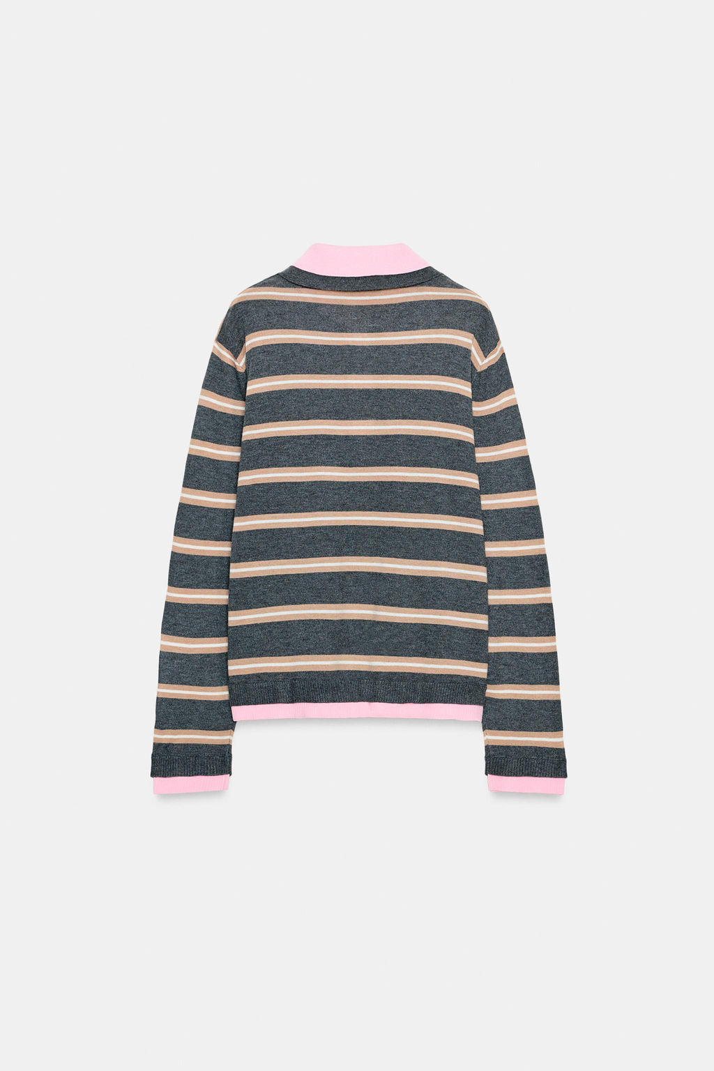 STRIPED COMBINED KNIT POLO SHIRT - Zara фото 5