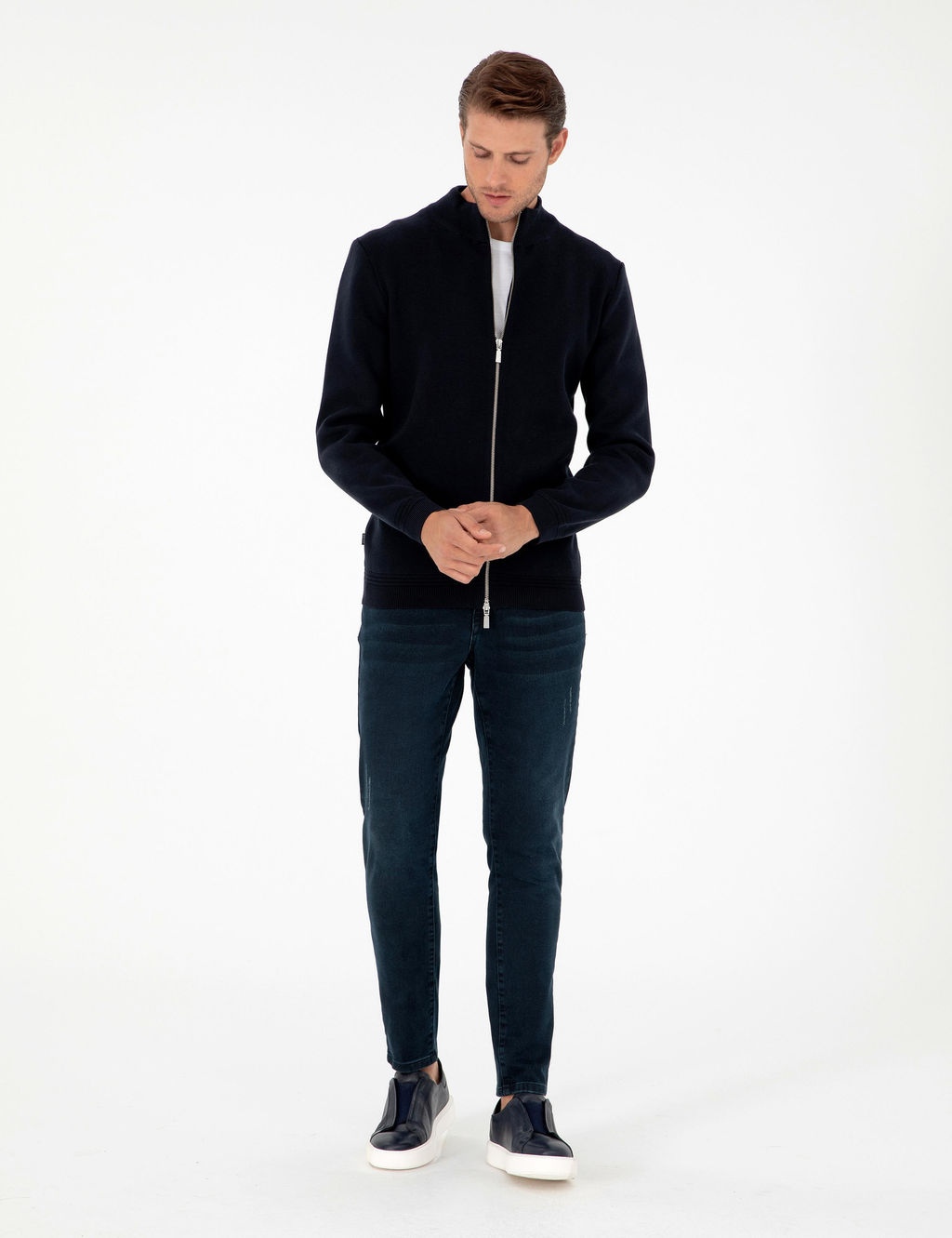 Lacivert Regular Fit Fermuarl_ Triko H_rka - Pierre cardin фото 4