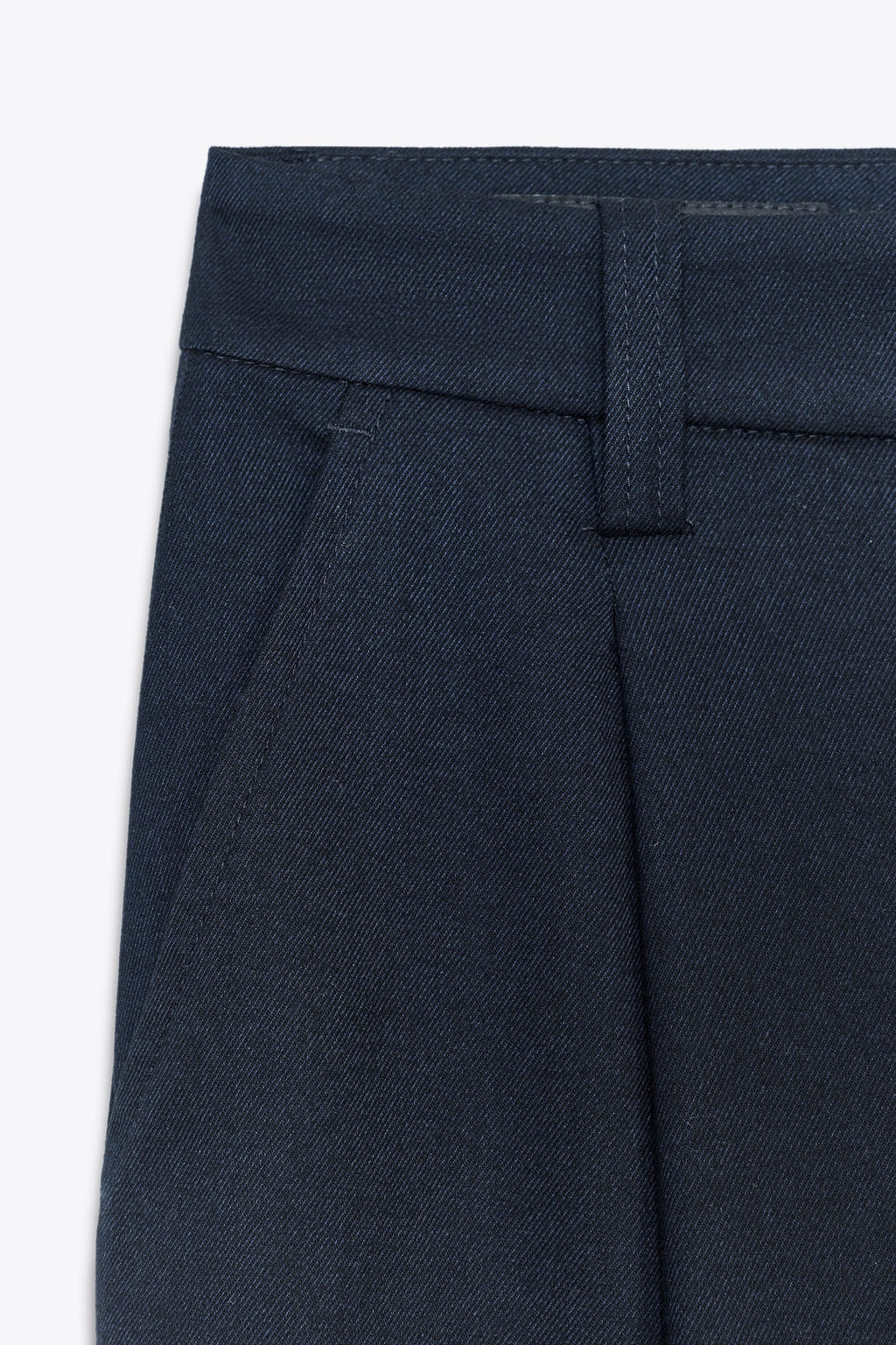PLEATED TROUSERS WITH BUTTONED HEM