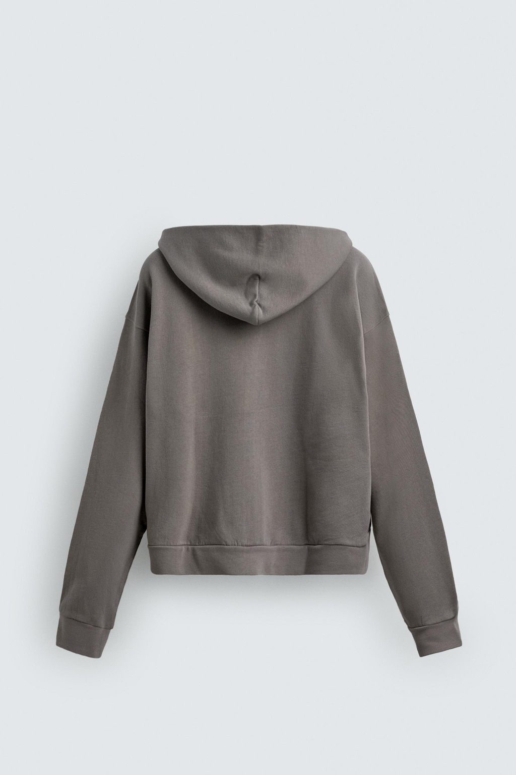 SUDADERA LAVADA CREMALLERA CAPUCHA / Gris claro - Zara фото 8