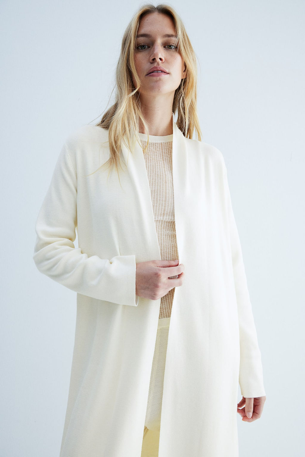 Cardigan largo con cinturon de anudar - H&m фото 3