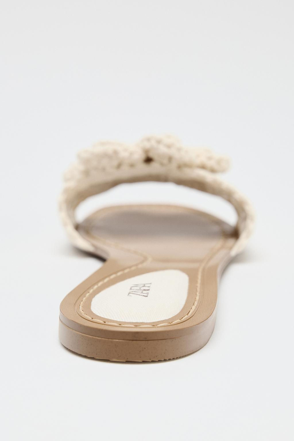 CROCHET BOW FLAT SANDALS - Zara фото 5