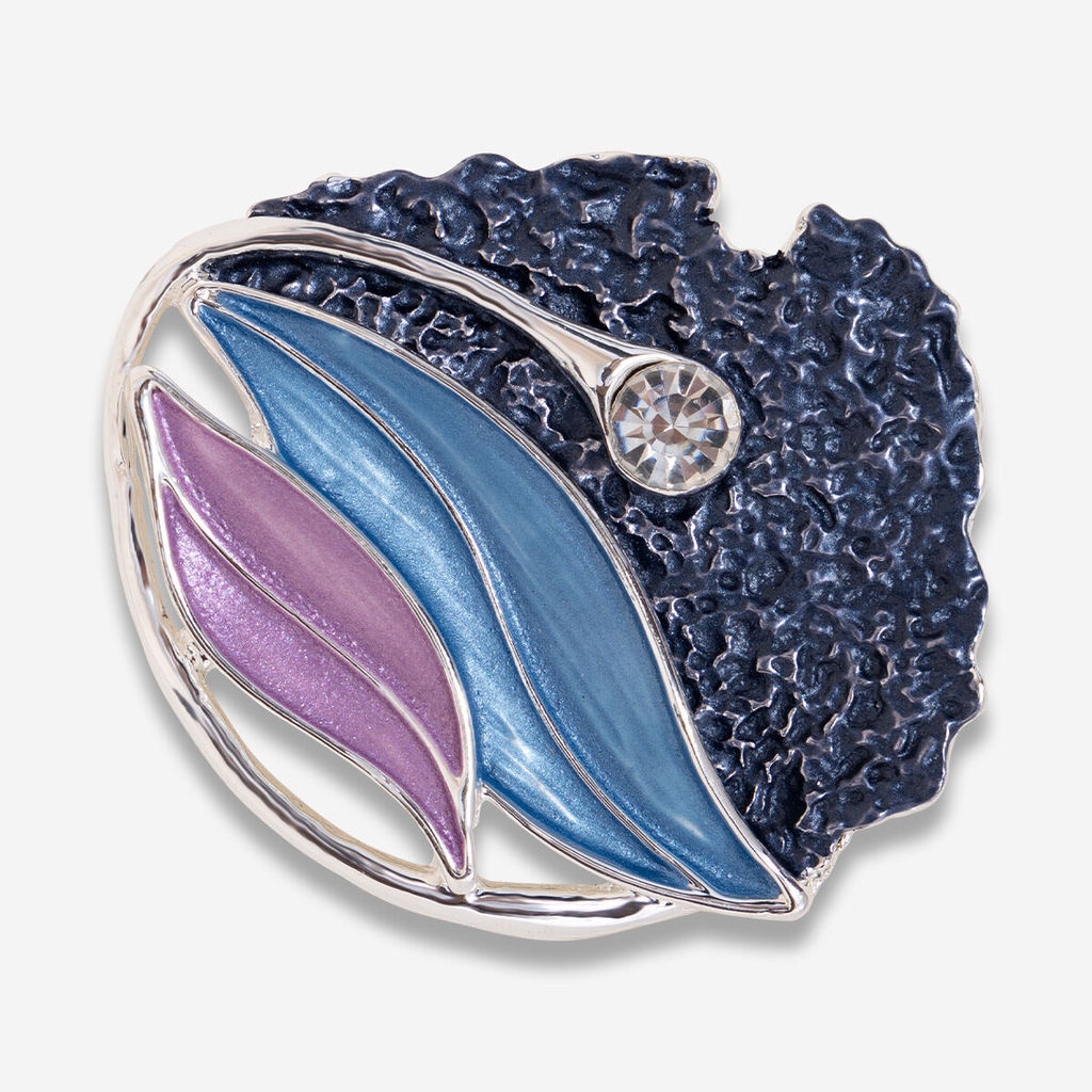 Брошь на магните абстрактной формы металлическая