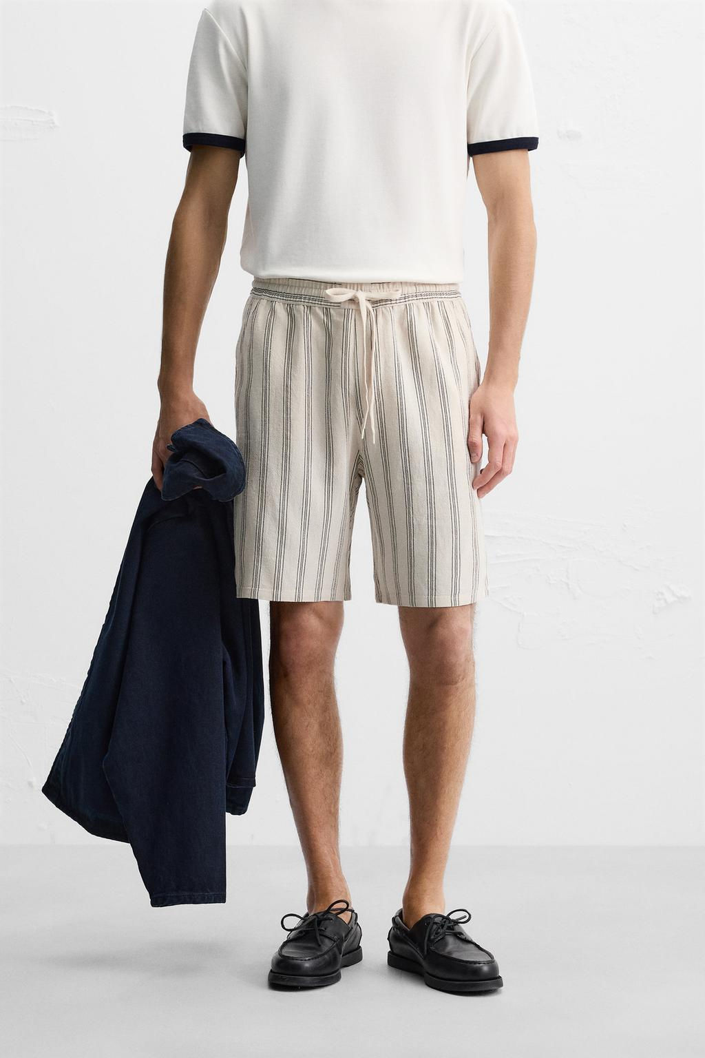 LINEN - VISCOSE BERMUDA SHORTS - Zara фото 23