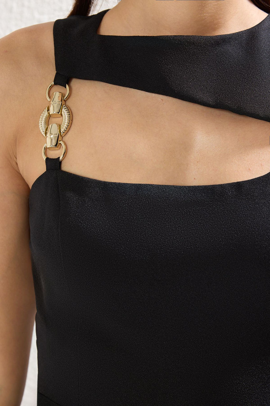 TRENDYOLMILLA Siyah Zincir Aksesuar Detayl? Dokuma Tulum TPRSS25TU00007 фото 4