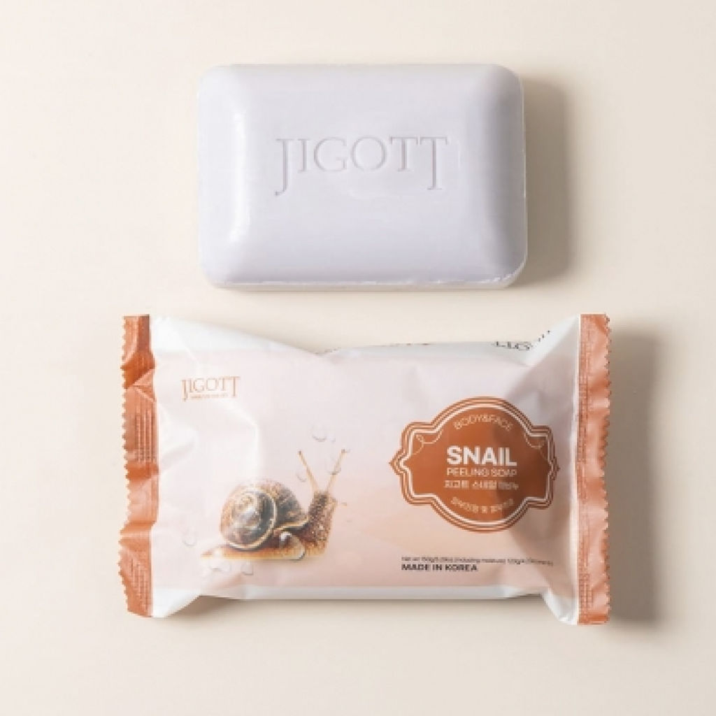 Jigott Мыло-скраб для лица и тела с экстрактом улитки / Snail Scrub Soap, 150 г