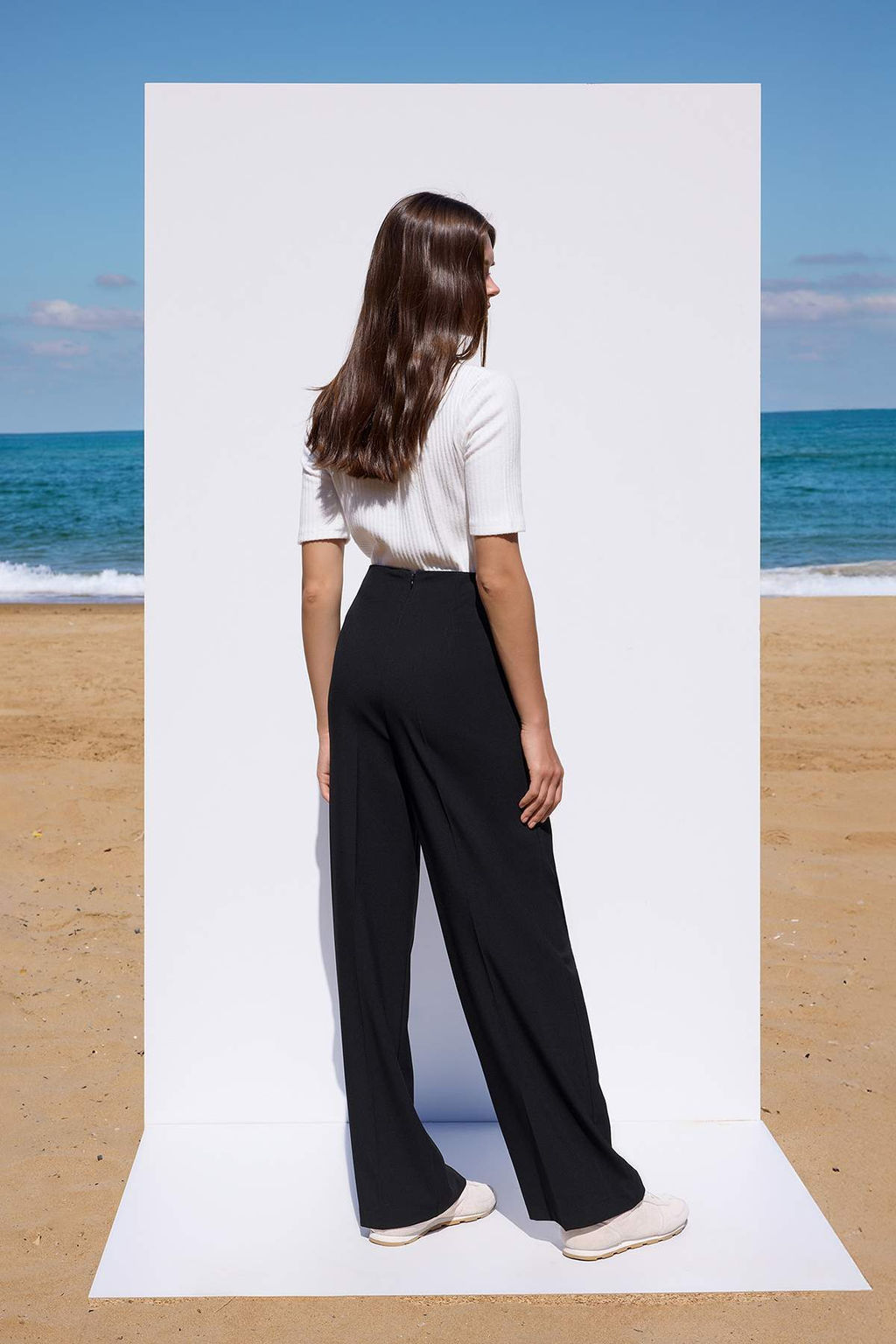 Sustainable Siyah Wide Leg/Genis Paca Kumas Pantolon TWOAW26PL00086 - Trendyolmilla фото 4