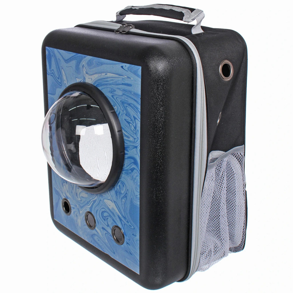 Рюкзак - переноска для животных "СТИЛЬНЫЙ БРО", цвет синий, 32*17*42/до13кг (Пакет и Лейбл)