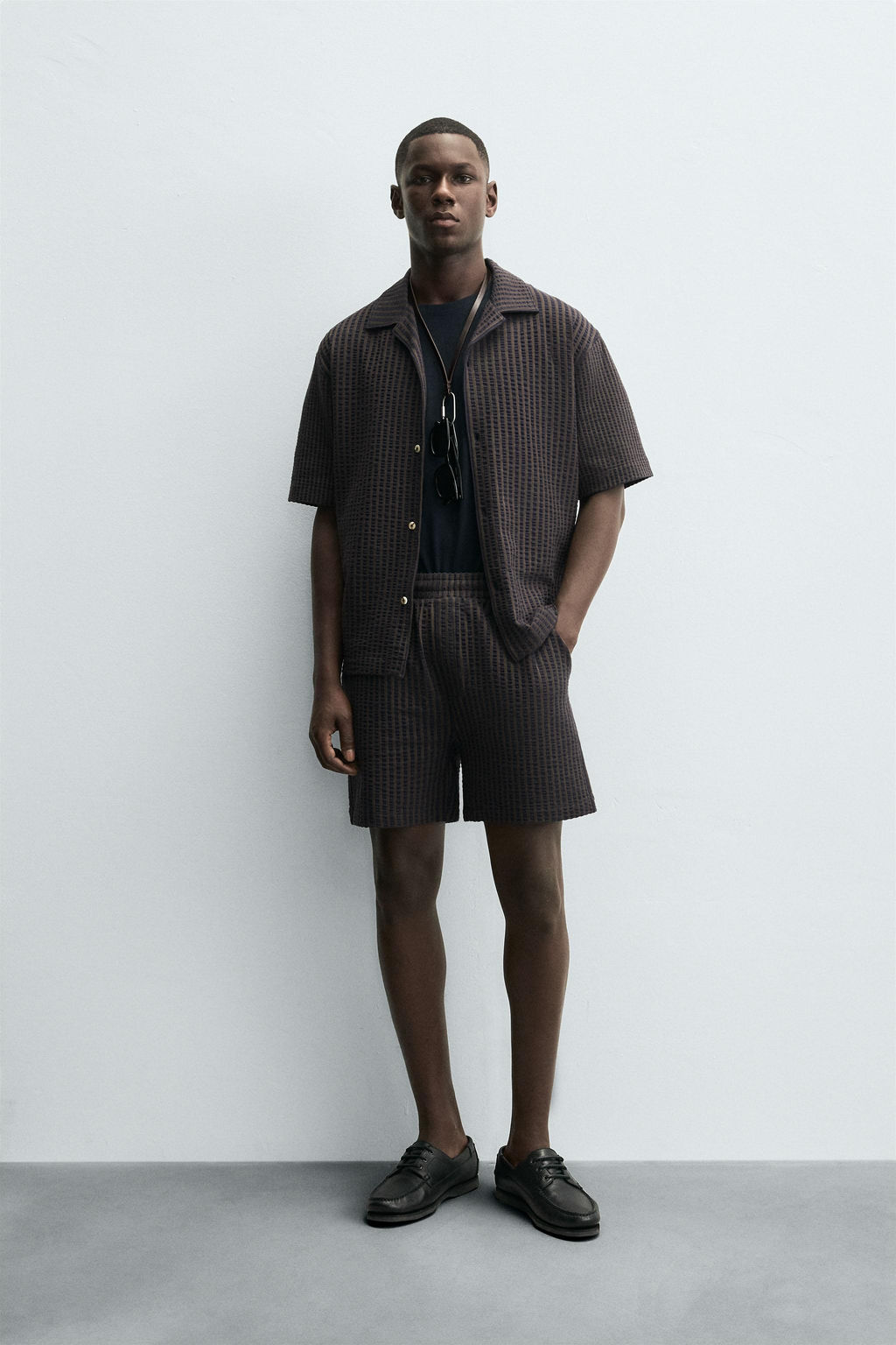 SEERSUCKER STRIPE COMFORT BERMUDA SHORTS