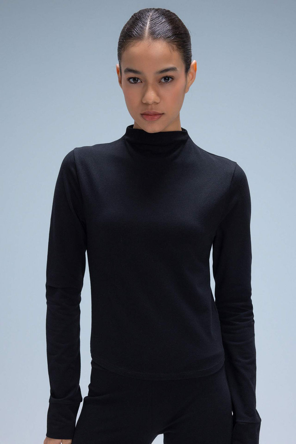 DeFactoFit Slim Fit Dar Kesim Dik Yaka Uzun Kollu Tisort  фото 2