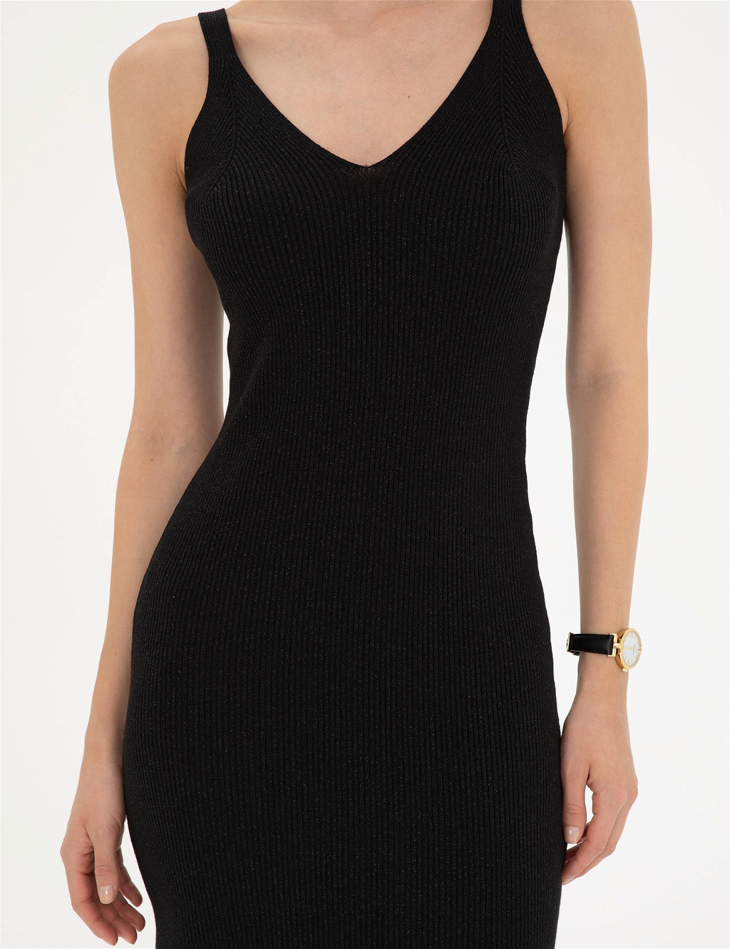 Siyah Ex. Slim Fit Triko Elbise - Pierre cardin фото 5