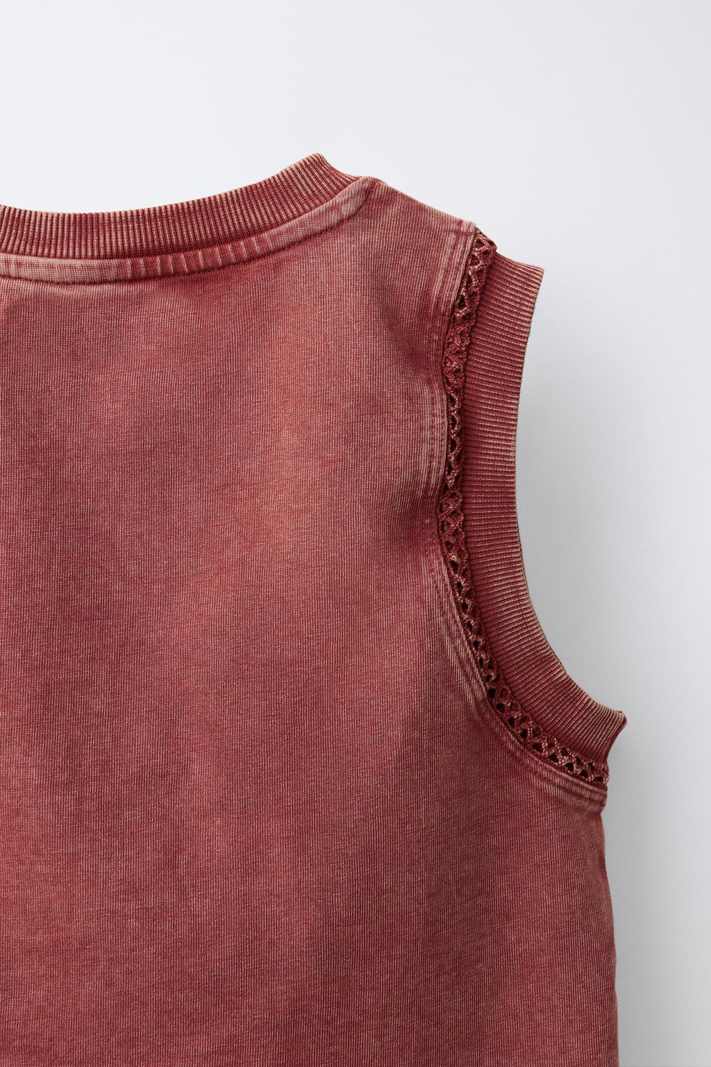 CAMISETA HEAVY JERSEY BORDADO / Terracota - Zara фото 4