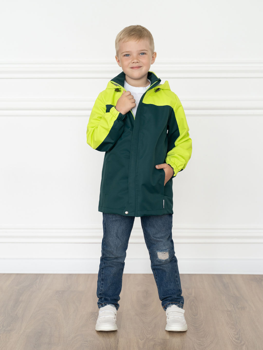 Ветровка детская зелено-салатовая 20-019/1 (122-128, 64)
