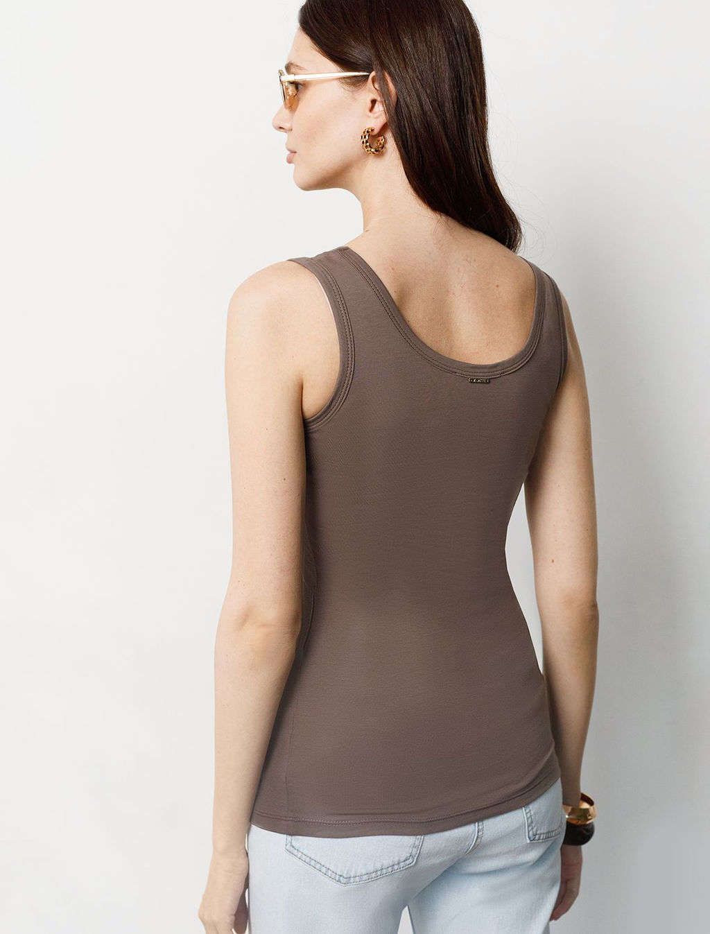 Топ облегающий из премиального хлопка с эластаном VILATTE