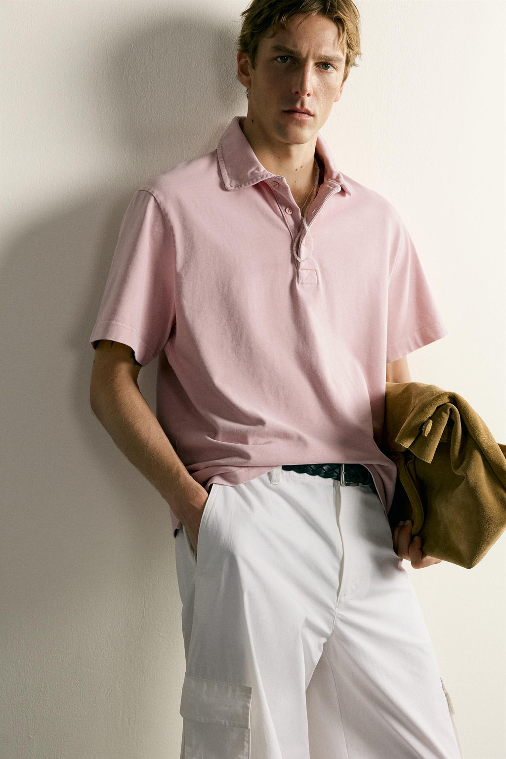 POLO ESTRUCTURA REGULAR FIT / Rosa / Blanco - Zara фото 7