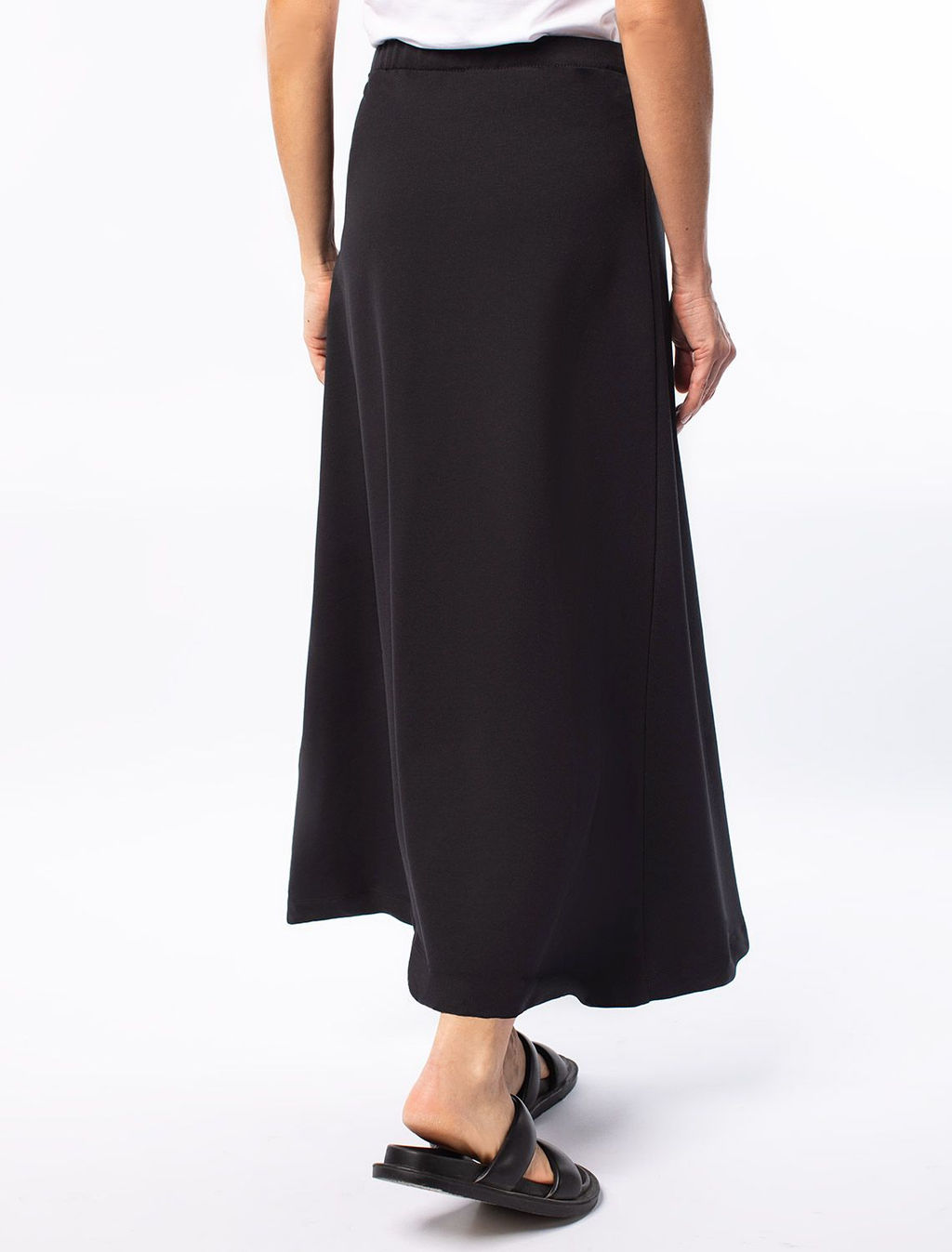 Юбка с разрезом из тонкого премиального футера с эластаном