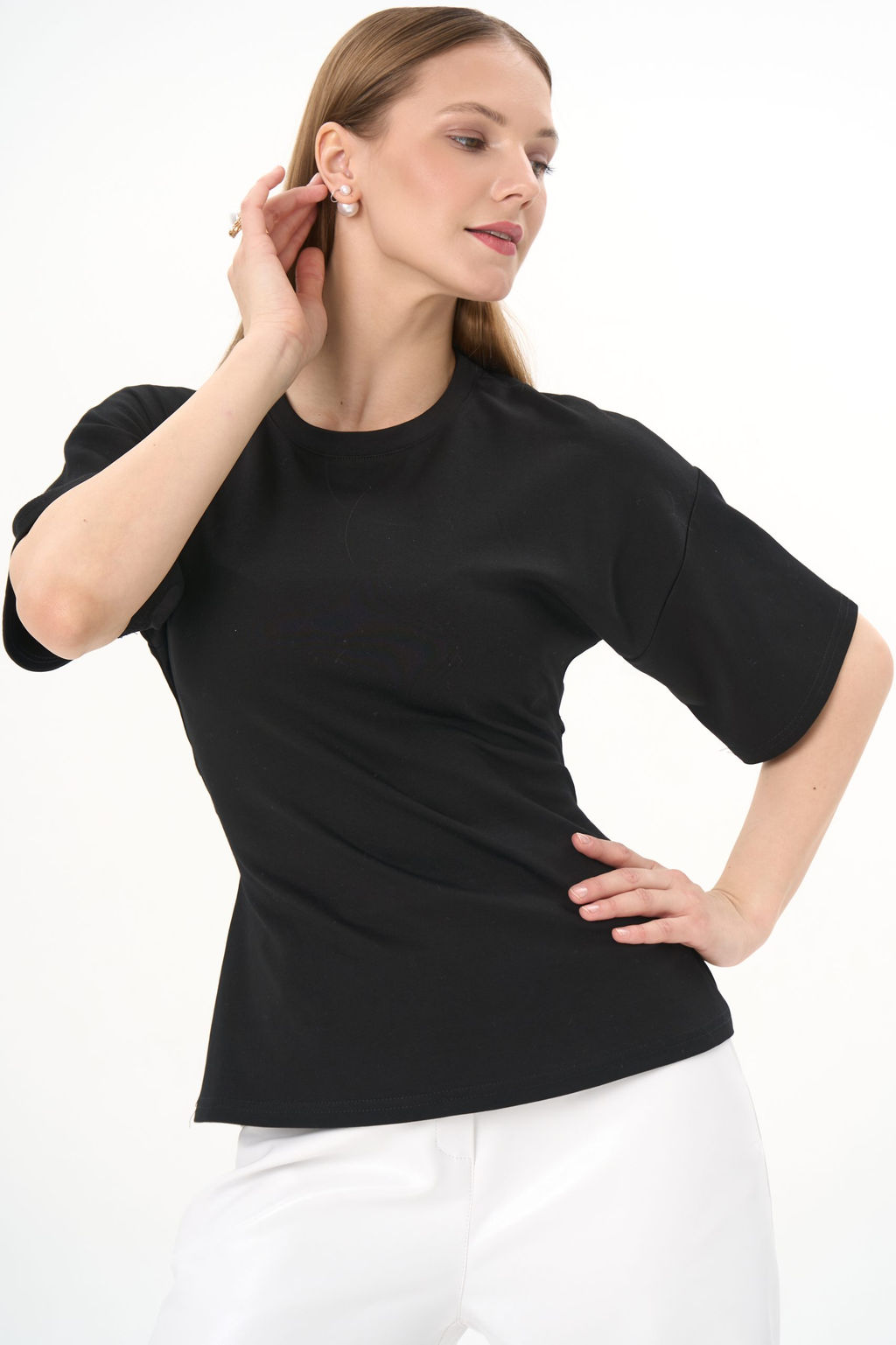 Футболка с завязками Николь (чёрный) - Эльза фото 5