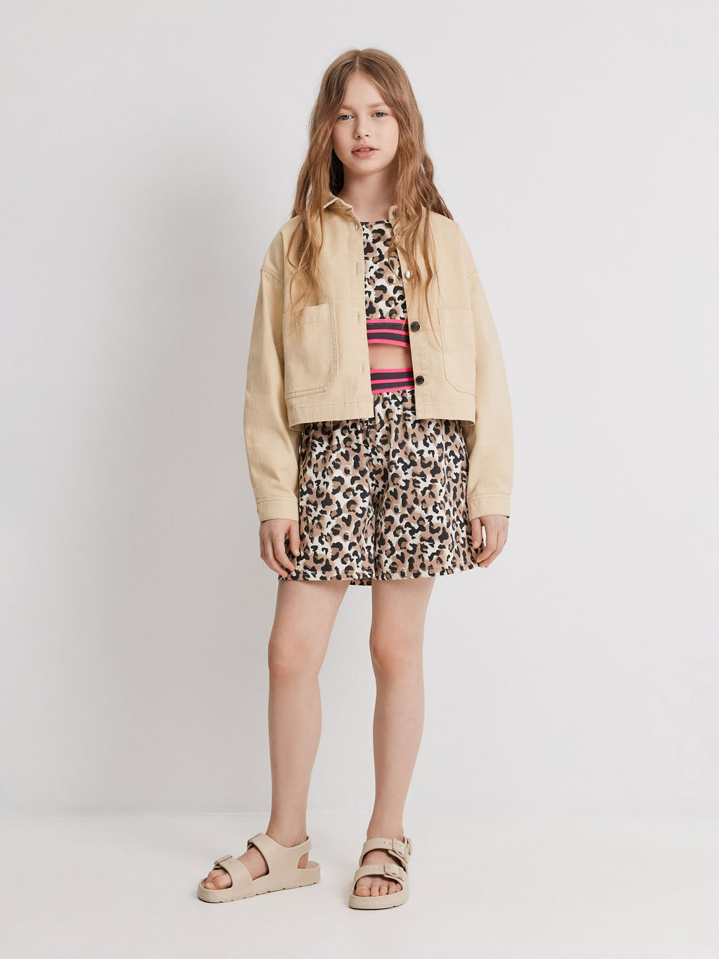 Комплект детский Acoola Leo_set топ и шорты леопардовый принт  фото 4