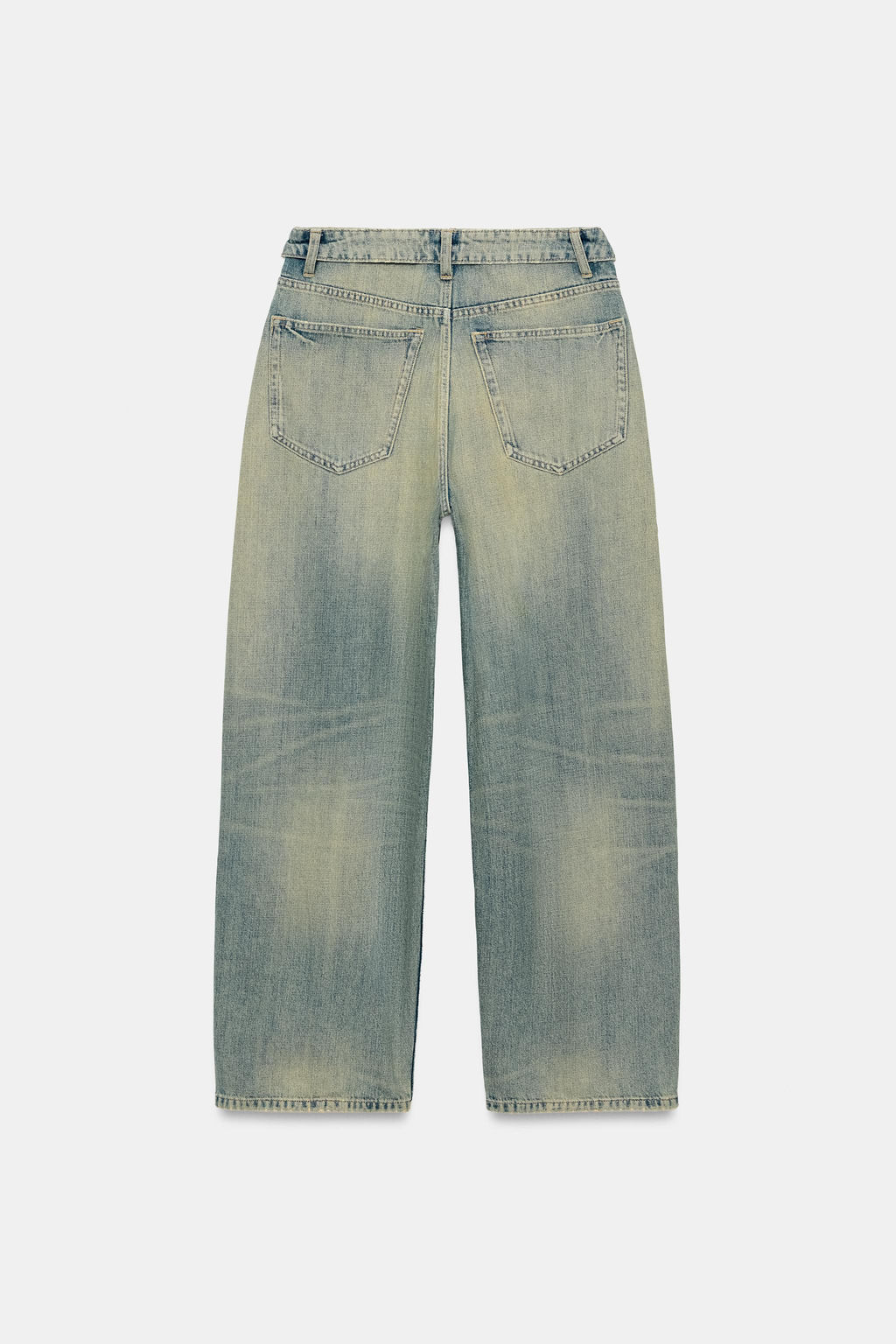 JEANS TRF CINTURA DOBLADA TIRO MEDIO ROTOS / Azul / Verde - Zara фото 5