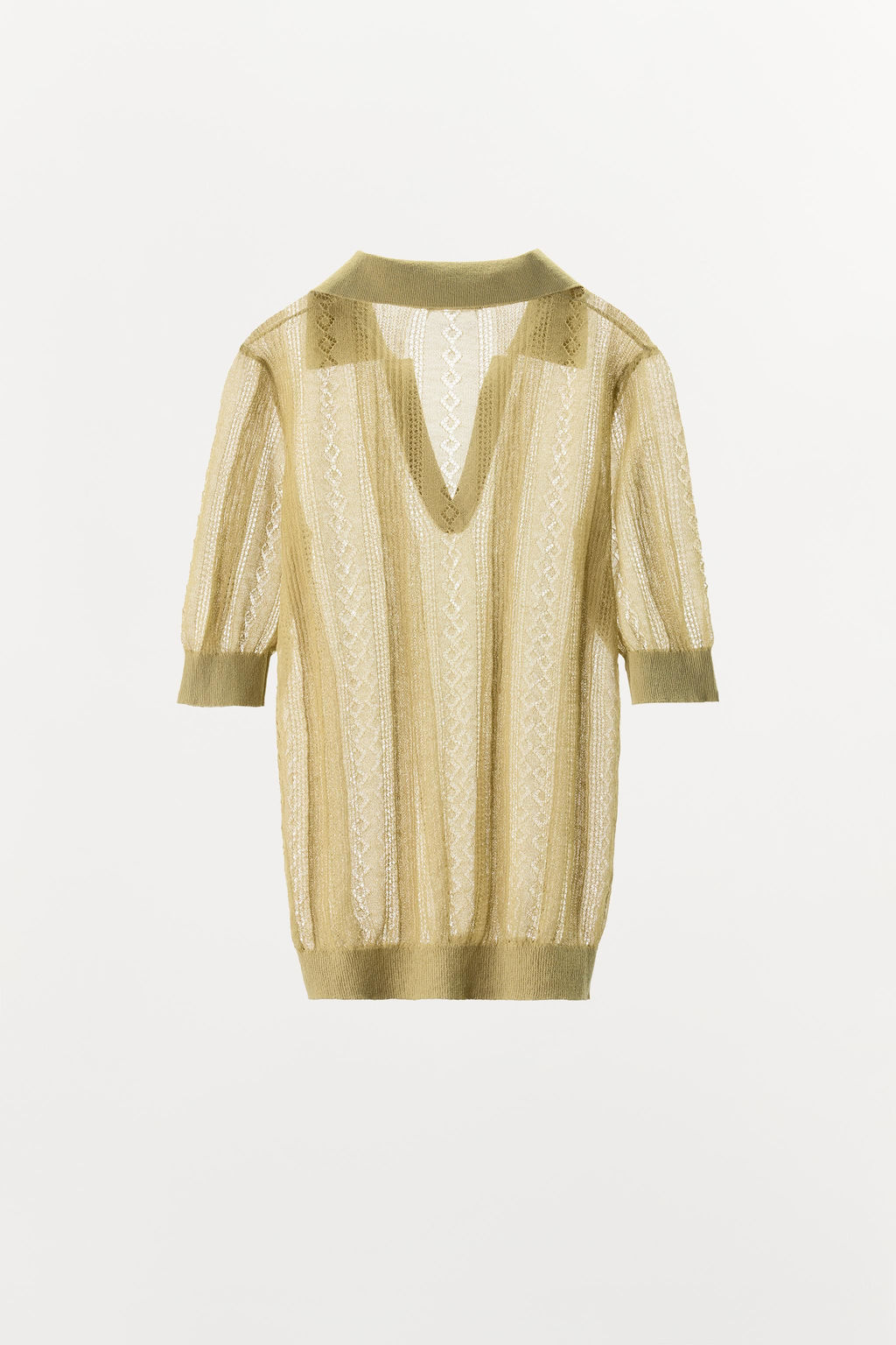 CUTWORK KNIT POLO TOP - Zara фото 4