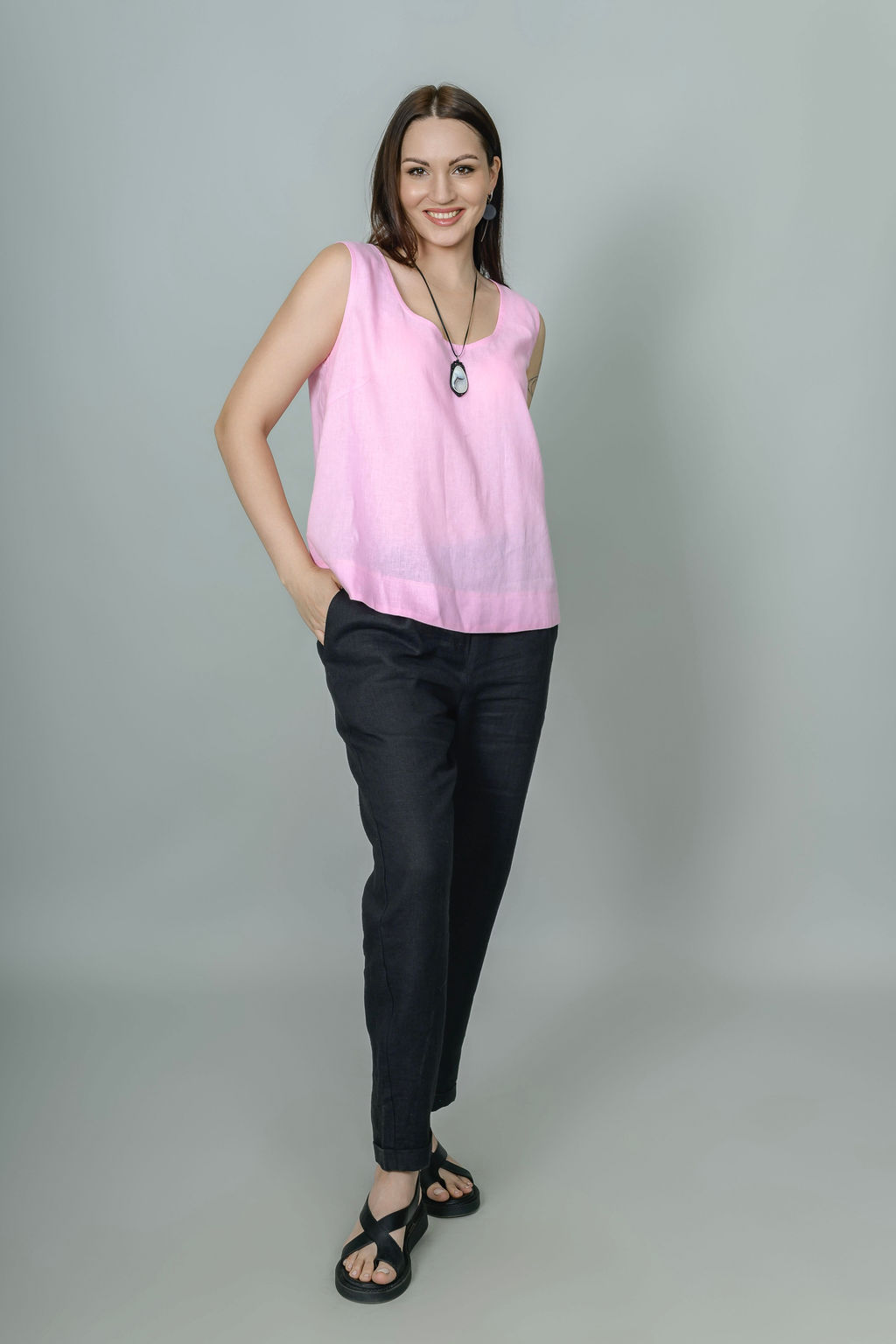 Топ 70% лен+ 30% вискоза