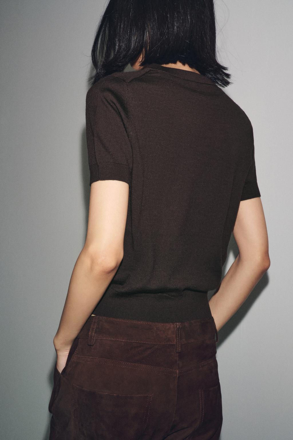 100% WOOL SHORT SLEEVE TOP - Zara фото 2
