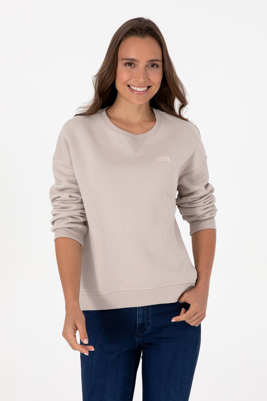Kad_n Ta_ _ardonlu Bisiklet Yaka Basic Sweatsh_rt Sepette S_rpriz _ndirim