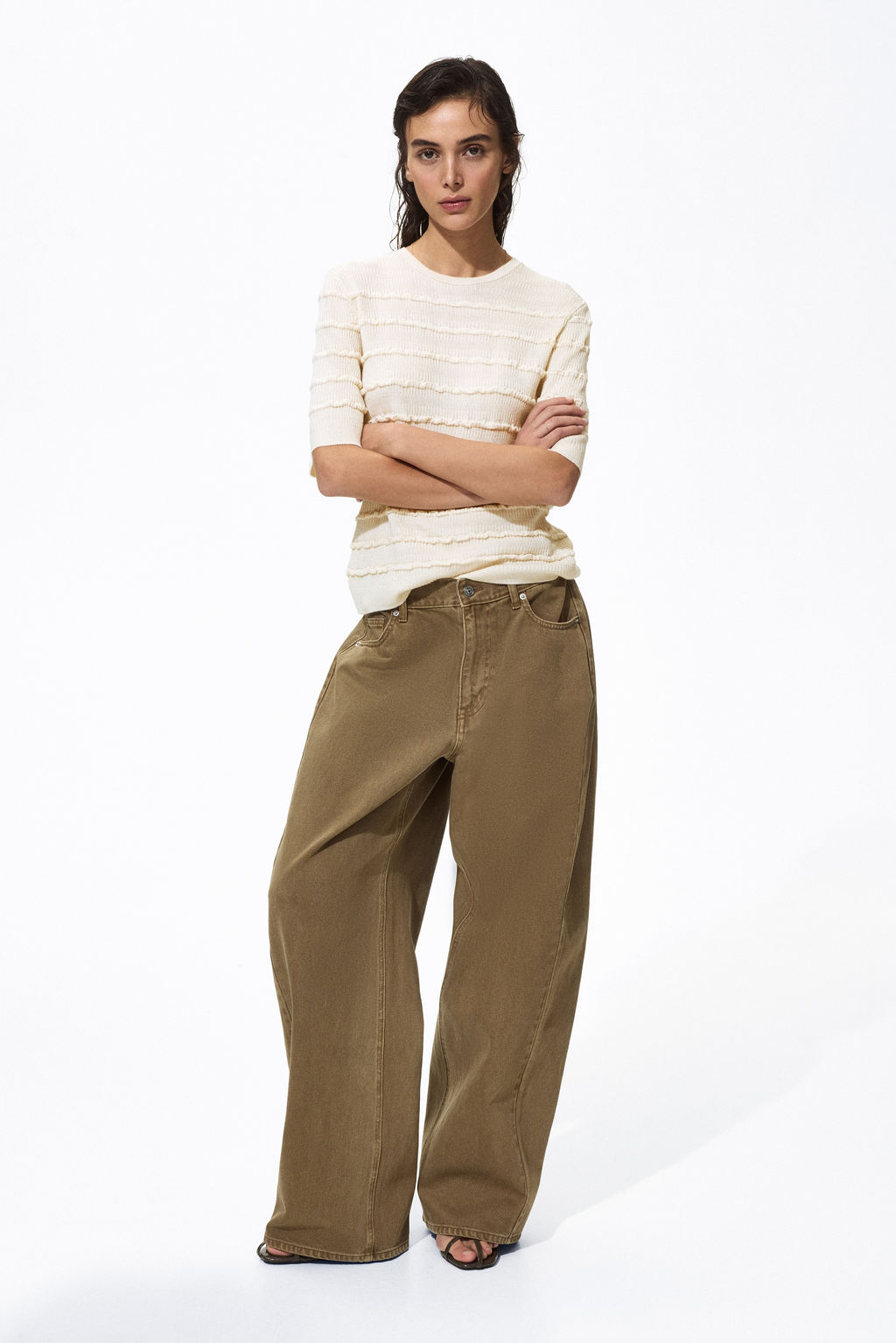 Top de punto con ribetes de volante - H&m фото 5