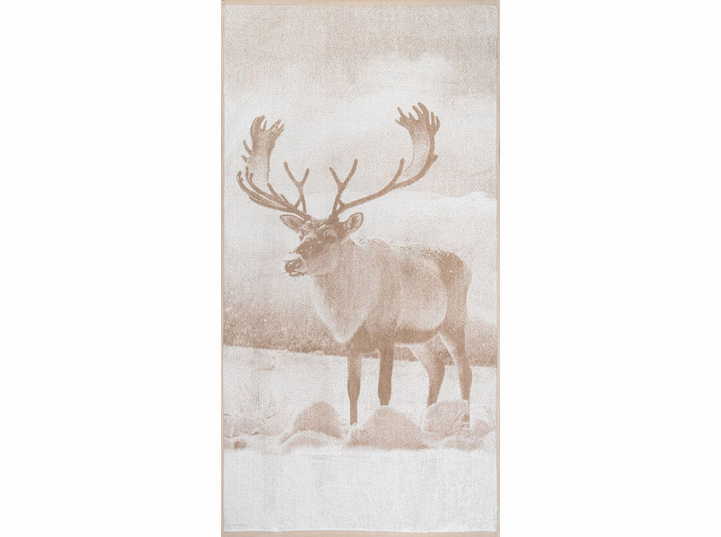 Полотенце махровое 6с102.513ж2 Фото-олень(лен3) 81х160см