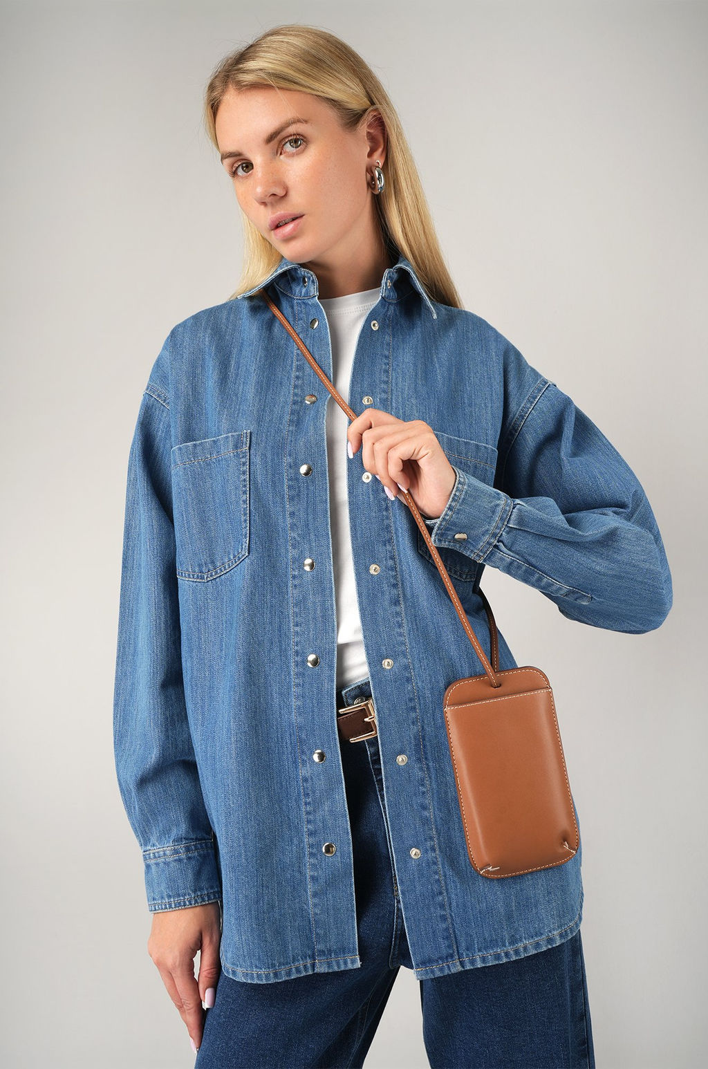 Женская джинсовая рубашка Happyfox