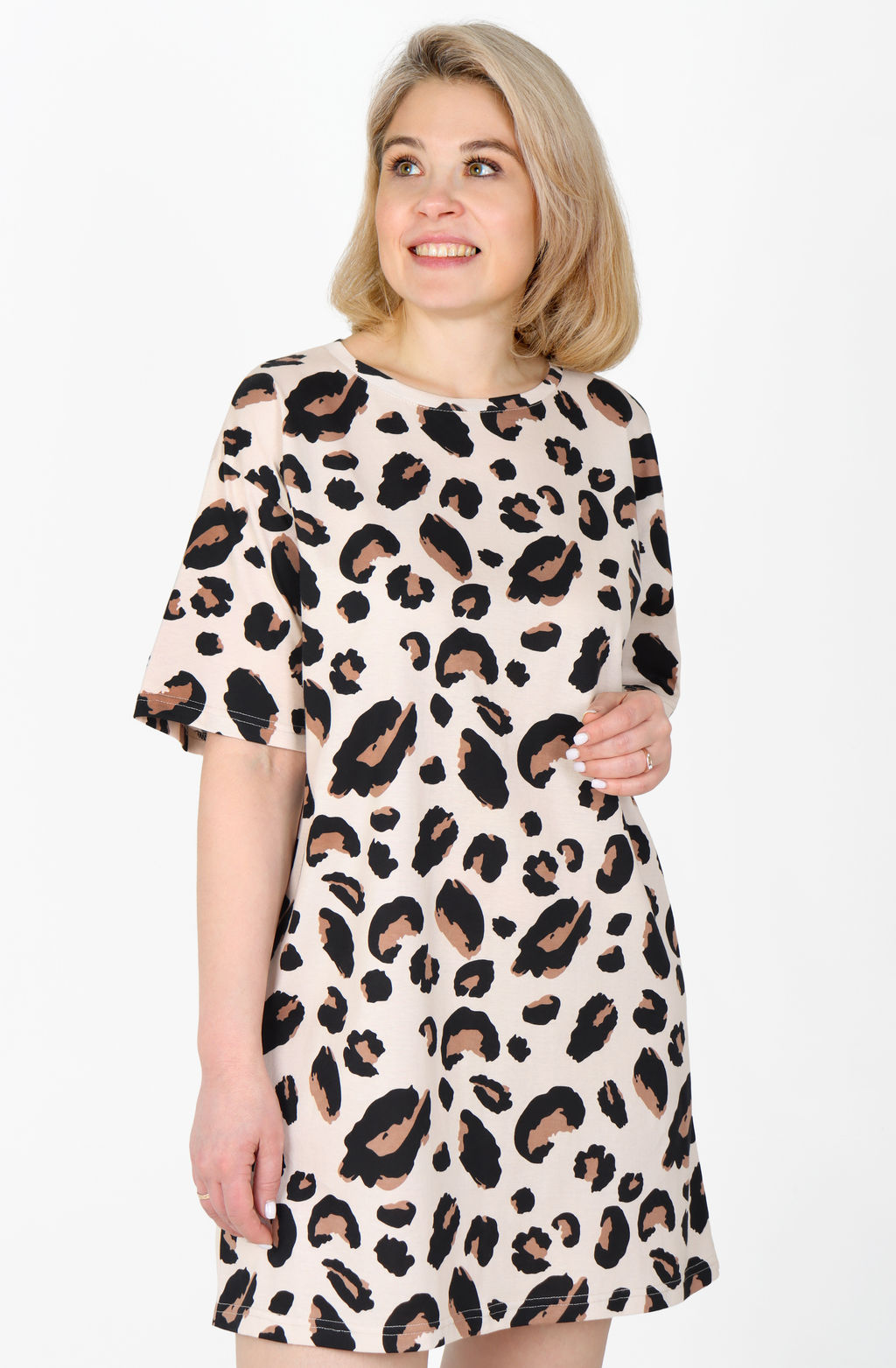 Футболка удлинённая Рене Х-418 (36-56) кулирка. Цвет в ассортименте - Лотос фото 27