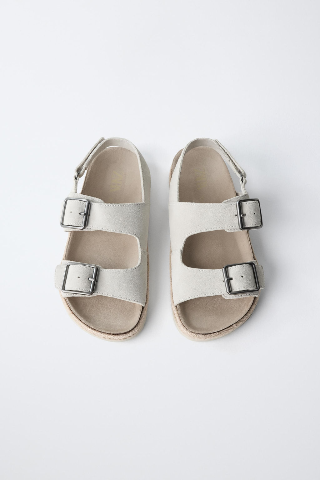 SANDALIA HEBILLAS PIEL / Blanco Crudo - Zara фото 4