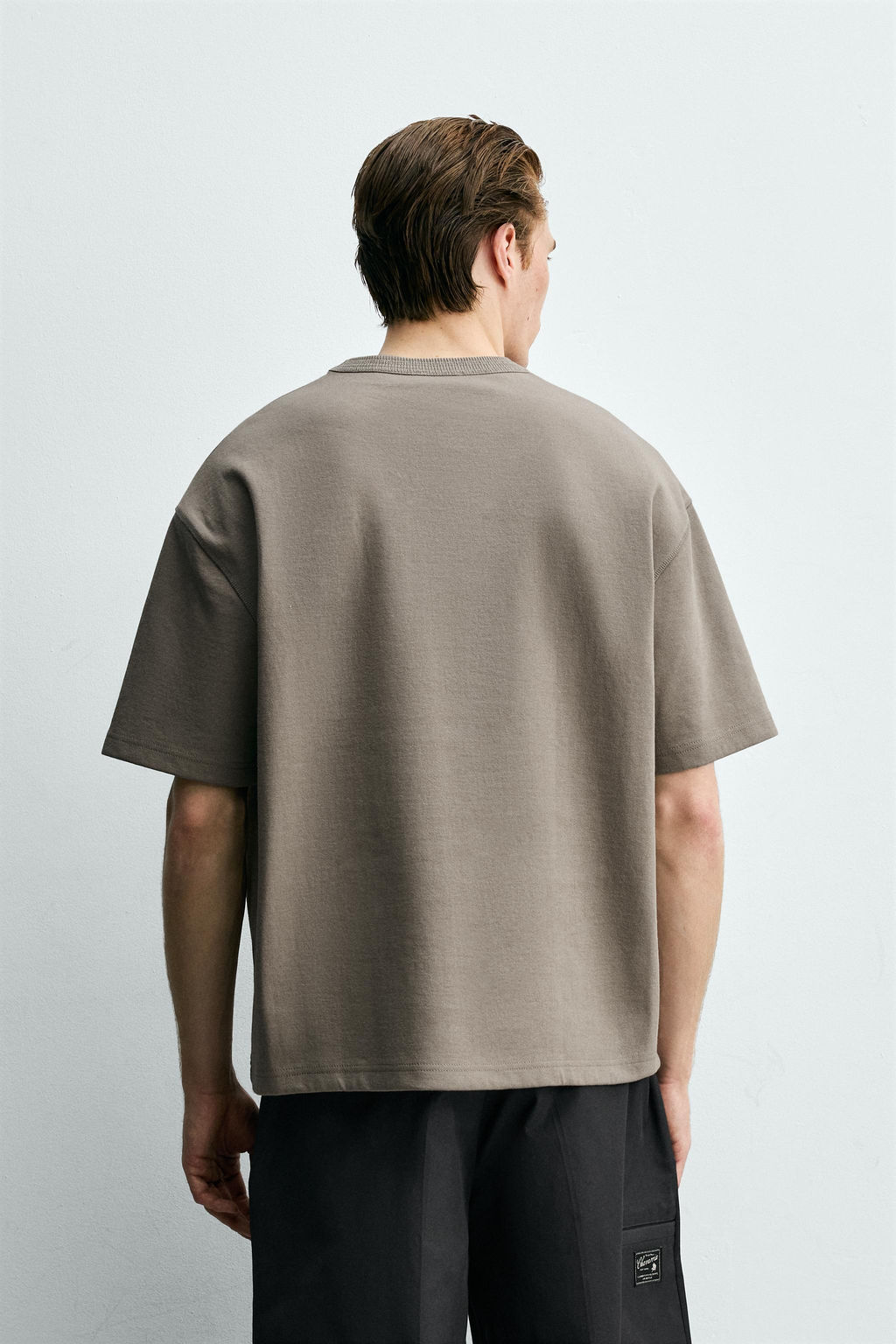 SUDADERA RELAXED FIT MANGA CORTA / Marr?n / Topo - Zara фото 3