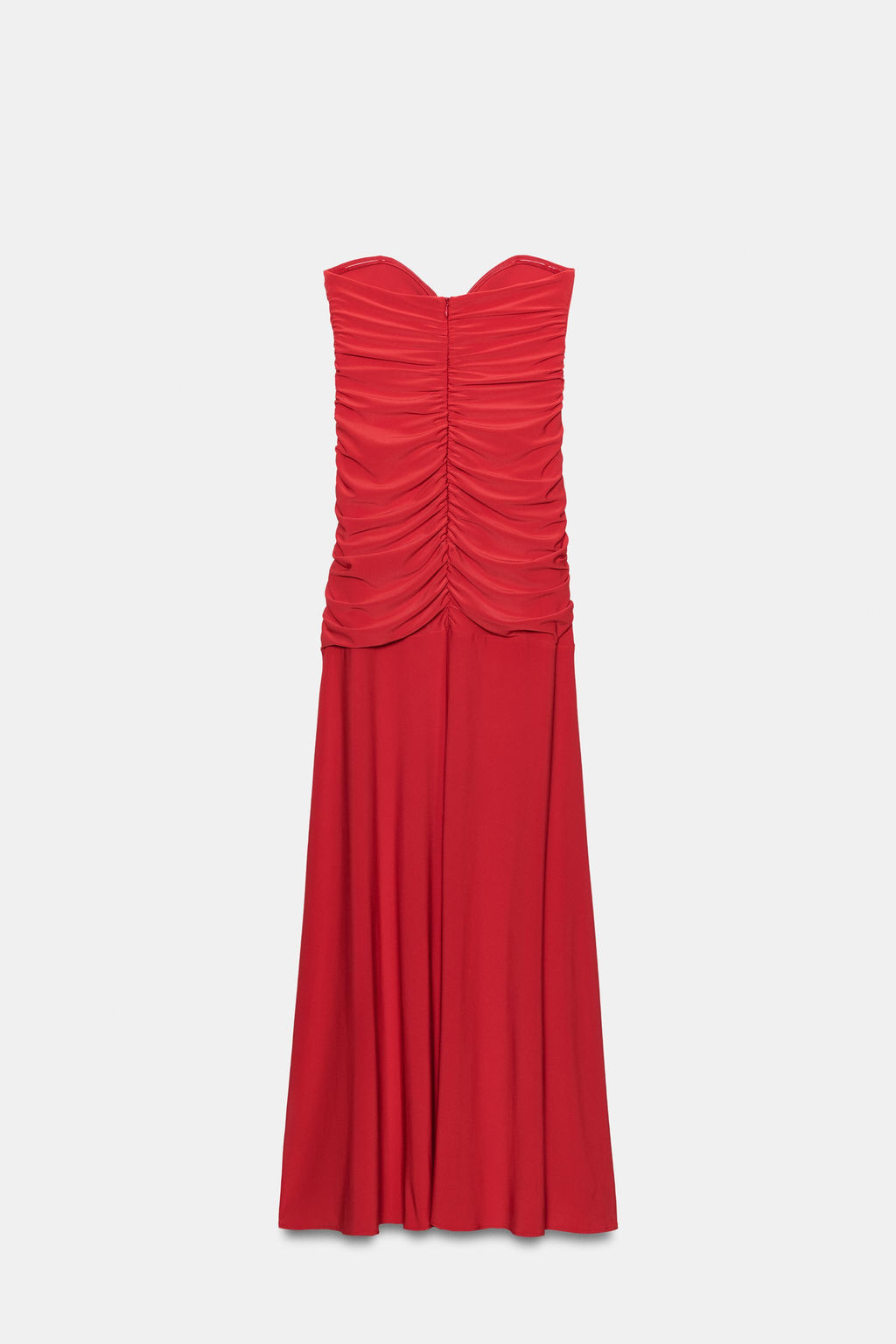VESTIDO LARGO DRAPEADO / Rojo vivo - Zara фото 8