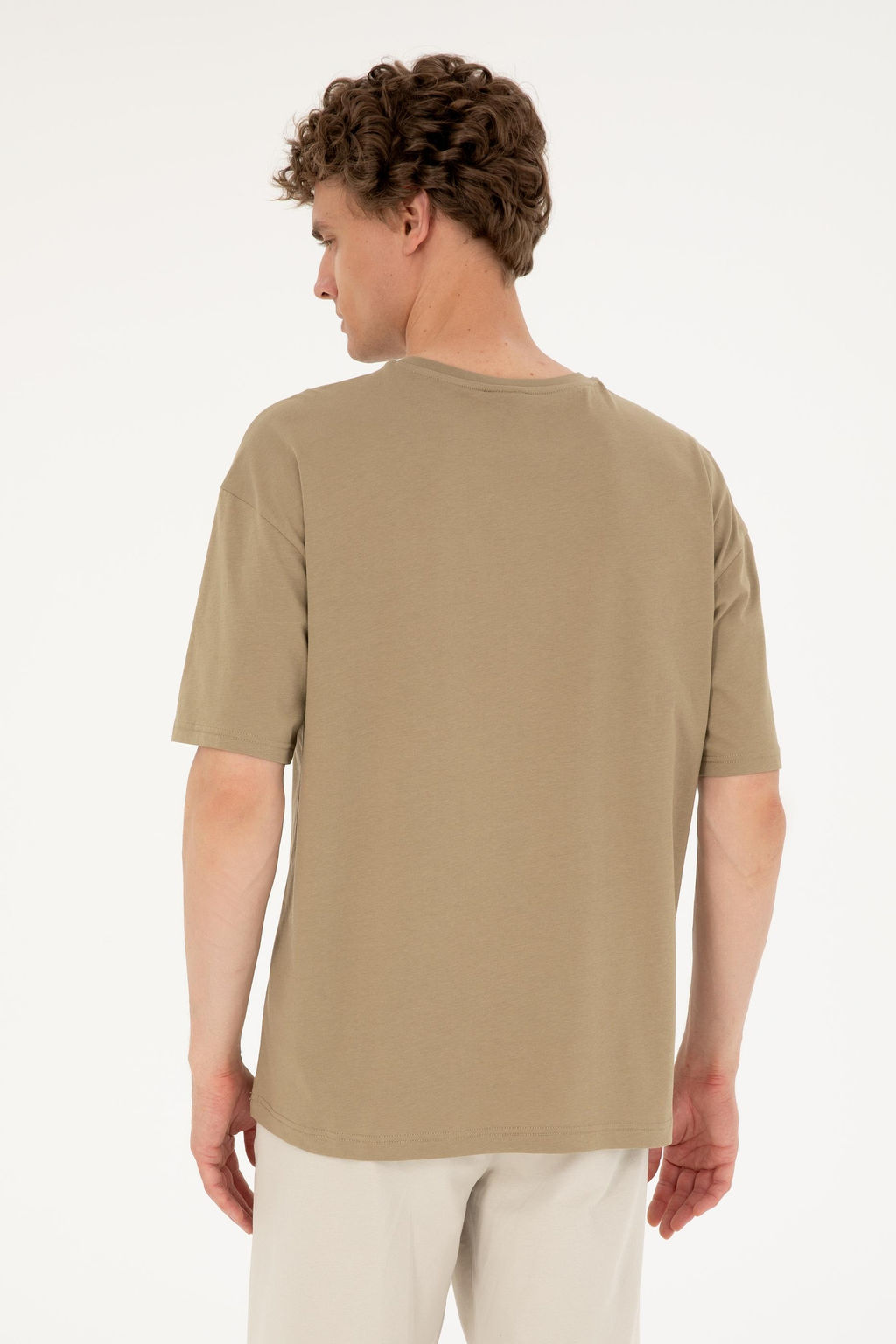 Футболка мужская U.S. Polo Assn цвета хаки хлопок  фото 5