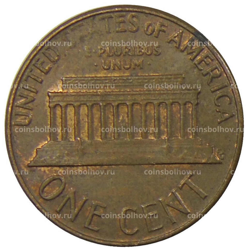 Монета 1 цент 1975 года D США