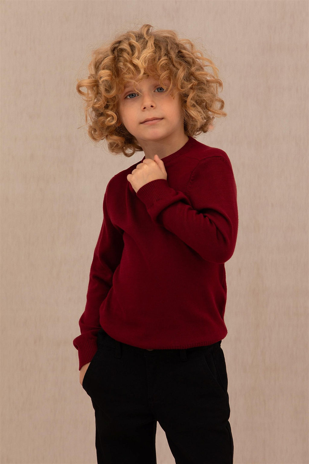 U. S. Polo Assn Базовый бордово-красный свитер с круглым вырезом для мальчиков - U.s. polo assn фото 5