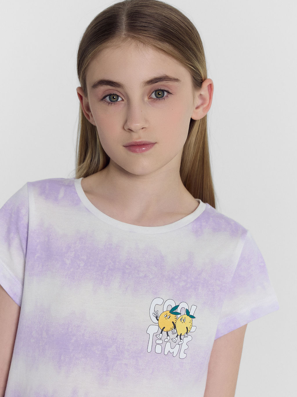 Футболка для девочек сиреневая в технике тай-дай - Mark formelle фото 5