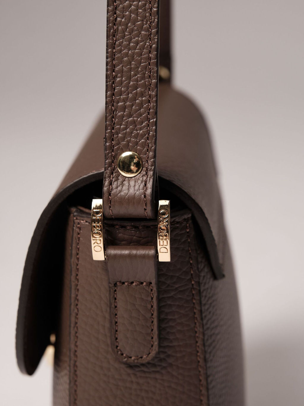Сумка кожаная через плечо Deboro 3158 коричневый торф