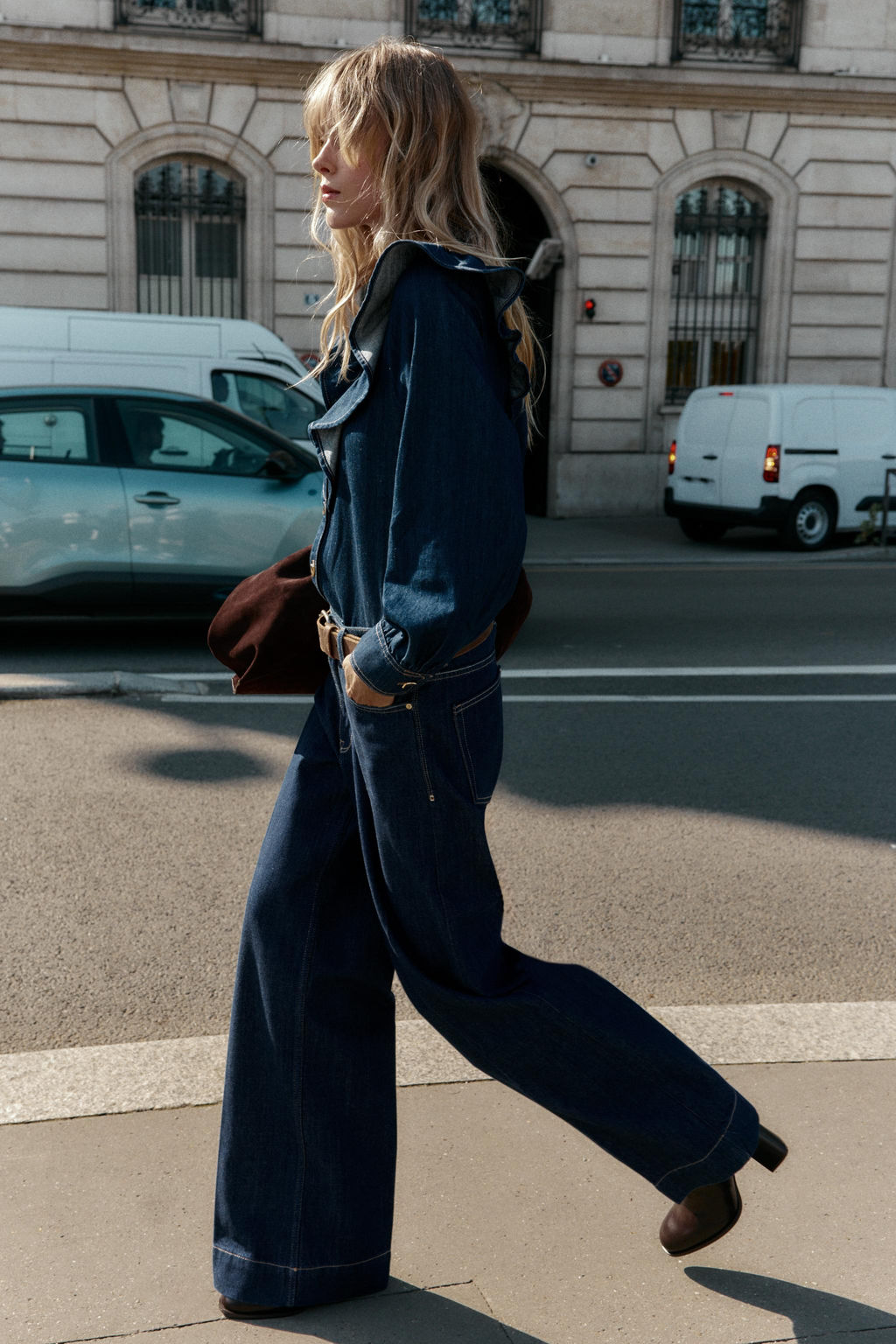 Z1975 DENIM SHIRT WITH RUFFLES