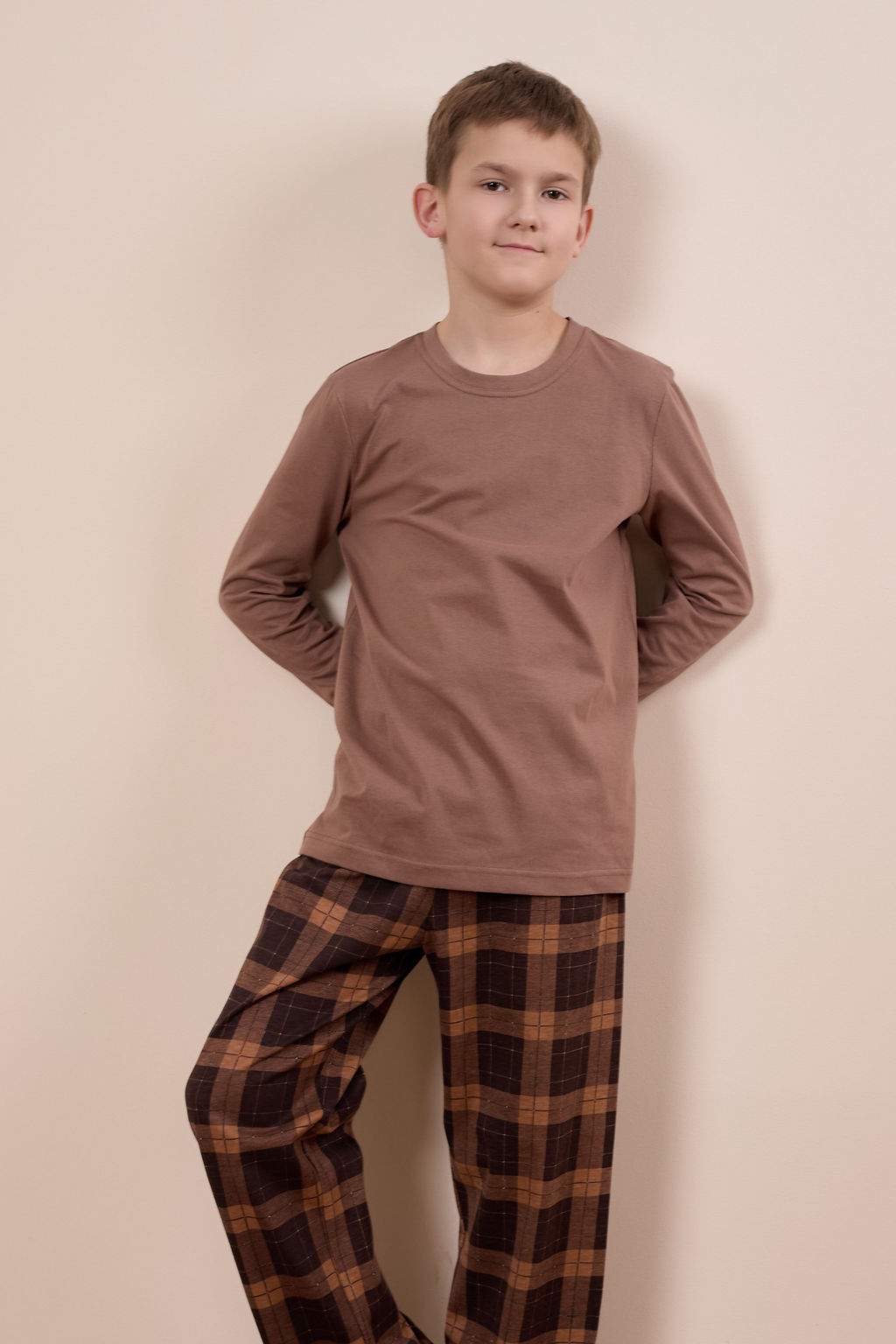 Пижама футболка с длинным рукавом и брюки М225109кк - Елена фото 4