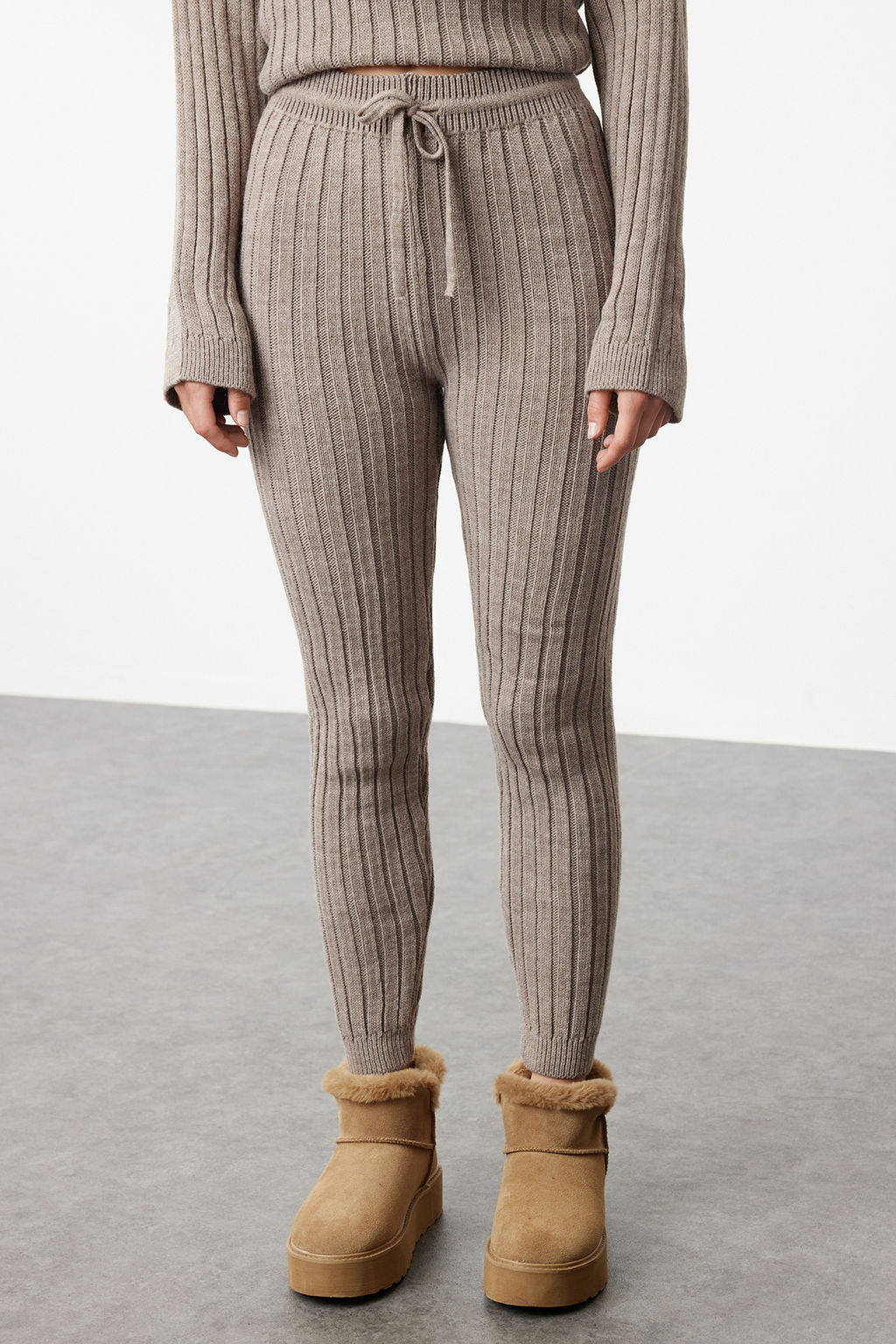 Vizon Fitilli Genis Kal?p Triko Alt-Ust Tak?m TWOAW22AU0039 - Trendyolmilla фото 4