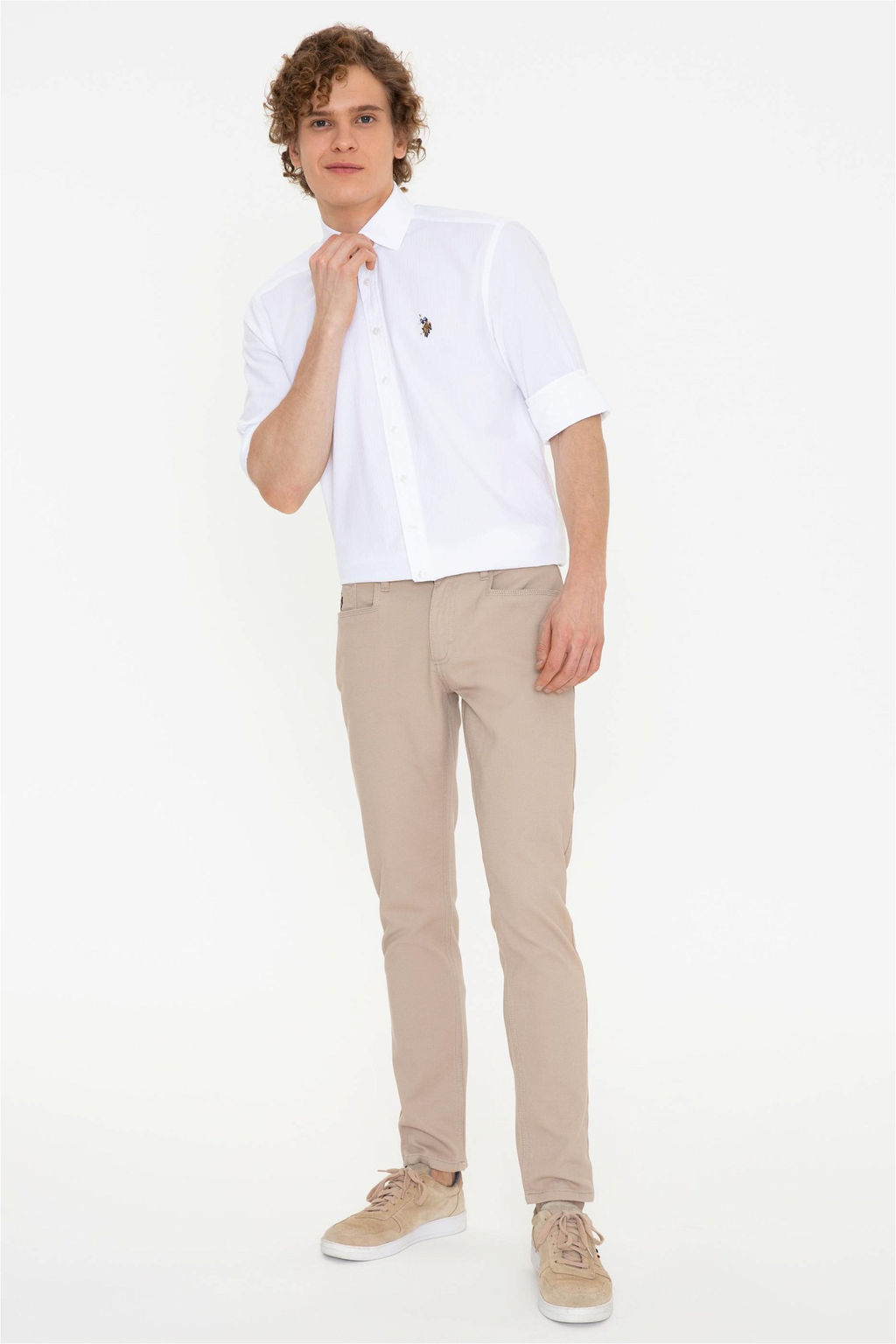 U. S. Polo Assn / Мужские брюки песочного цвета из парусины - U.s. polo assn фото 3