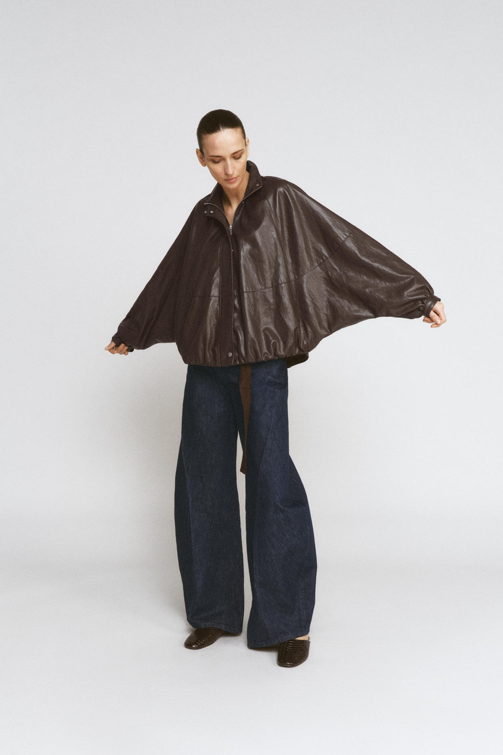 ZW COLLECTION LEATHER EFFECT BOMBER JACKET - Zara фото 19