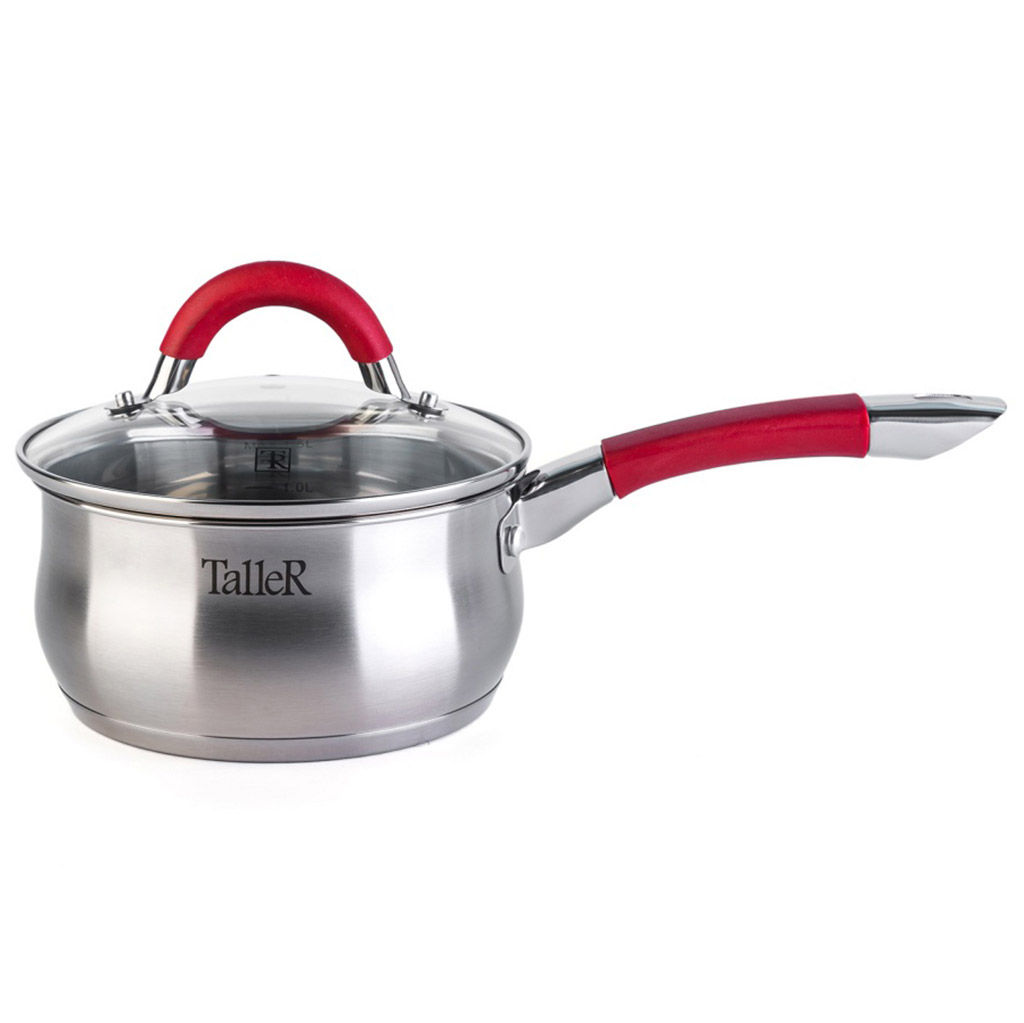 Набор посуды из нержавеющей стали Лортон 2 предмета: кастрюля 3,2л - д20см, h10,5см, ковш 1,5л - д16см, h8см, s0,5мм, дно s2,7мм, полировка зеркальная снаружи, зеркальная внутри, стеклянная жаропрочная крышка, стальной обод, пароотвод, ручки с из н - Домашняя мода фото 4